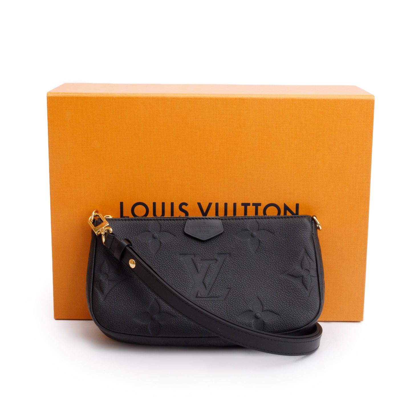 Louis Vuitton 2022 Black Monogram Empreinte Leather Pochette Accessoires