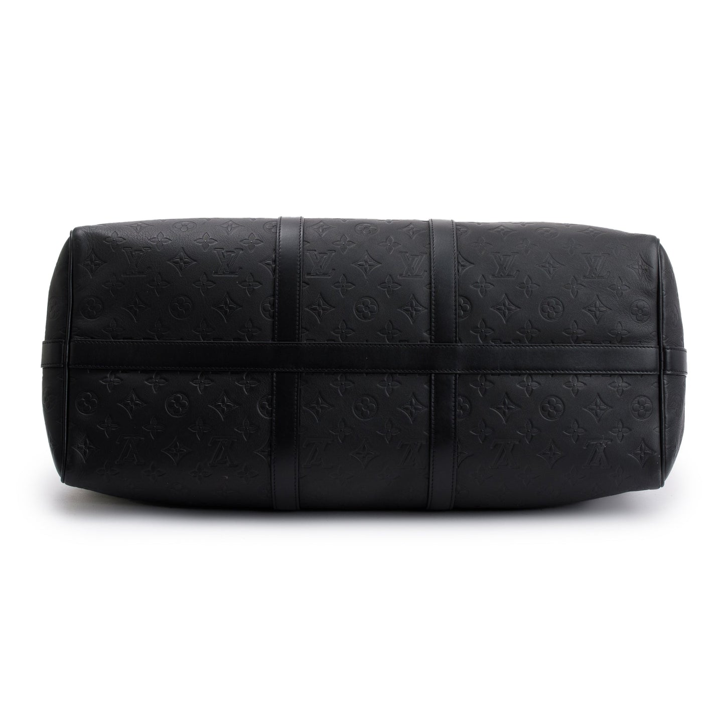 Louis Vuitton 2022 Black Monogram Shadow Embossed Keepall Bandouliere 50