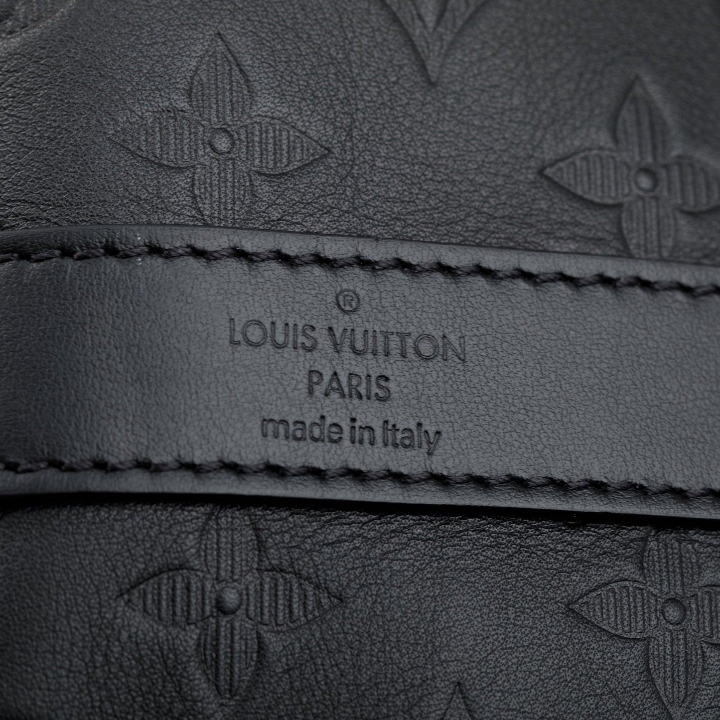 Louis Vuitton 2022 Black Monogram Shadow Embossed Keepall Bandouliere 50
