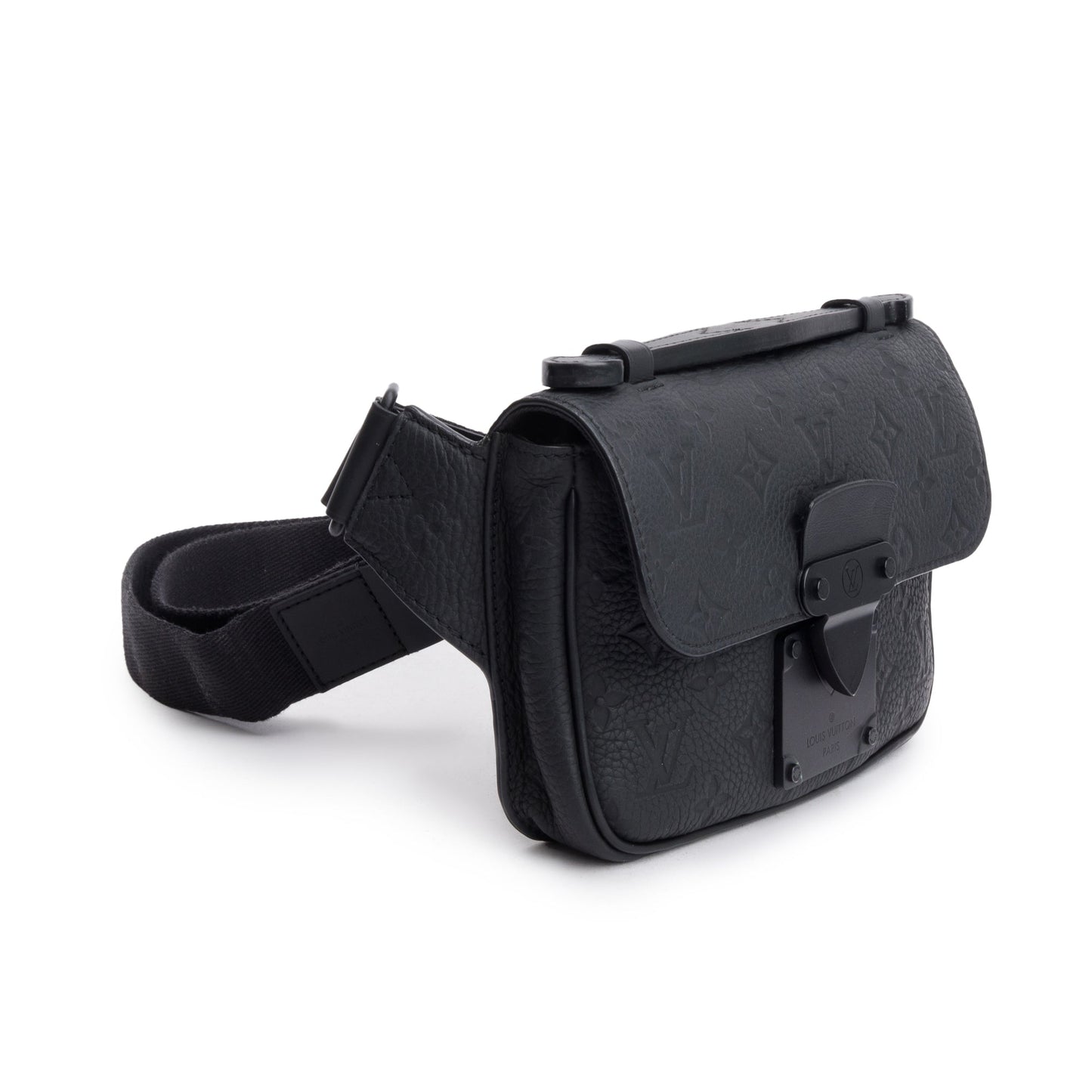 Louis Vuitton 2022 Black Monogram Taurillon Leather S Lock Sling Bag