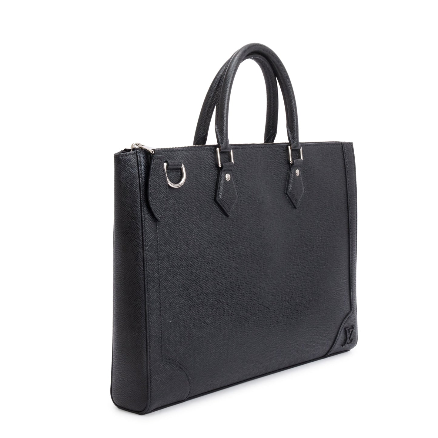 Louis Vuitton 2022 Black Taiga Leather Slim Briefcase NV