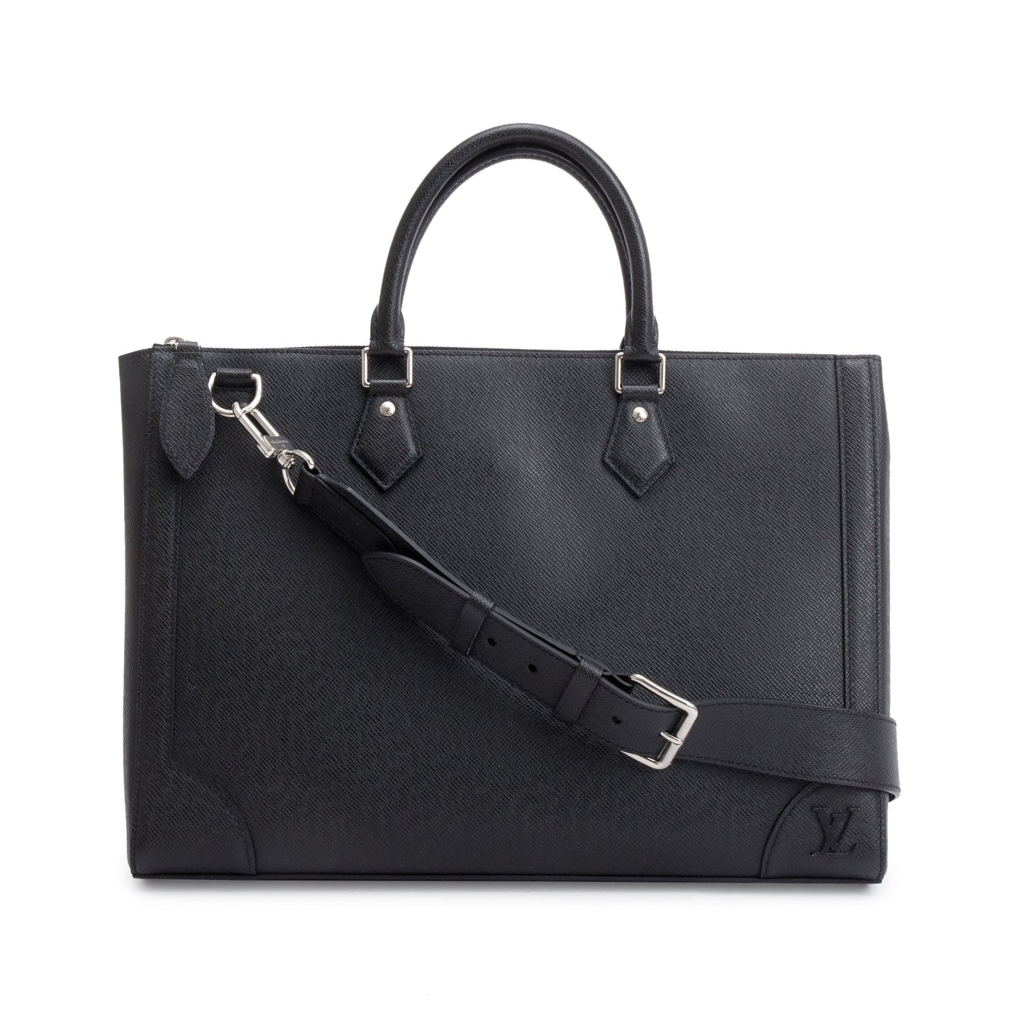 Louis Vuitton 2022 Black Taiga Leather Slim Briefcase NV
