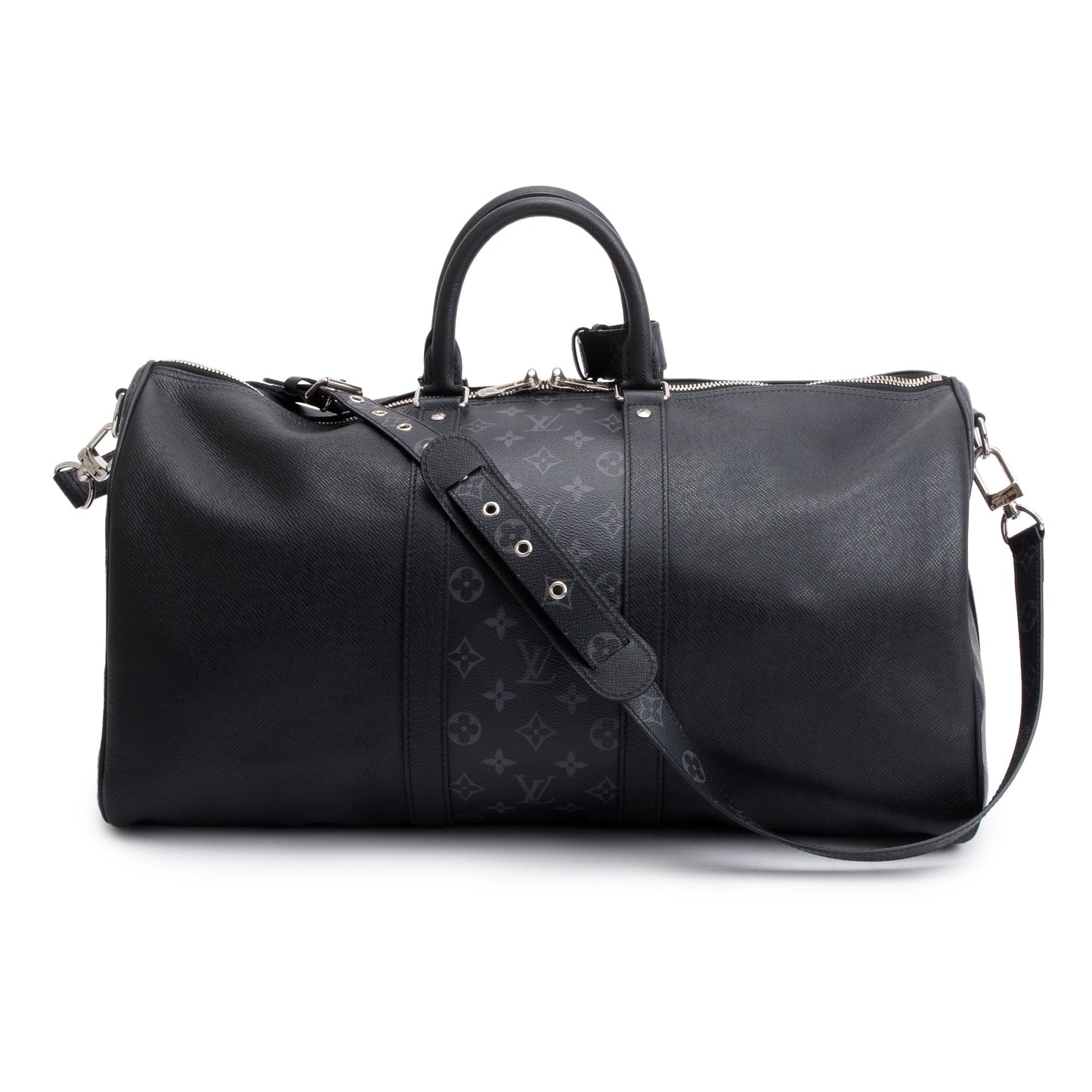 Louis Vuitton 2022 Black Taigarama Keepall Bandouliere 50