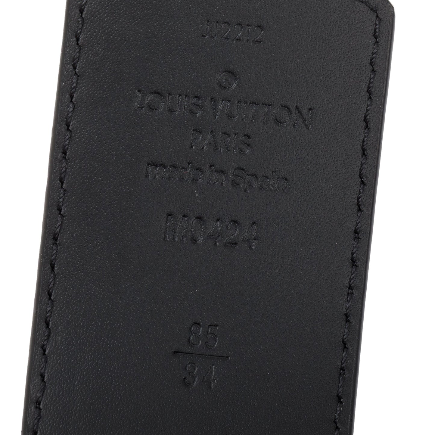 Louis Vuitton 2022 Black Taurillon & Calfskin Leather LV Initiales 40 MM Reversible Belt, Size 85 34