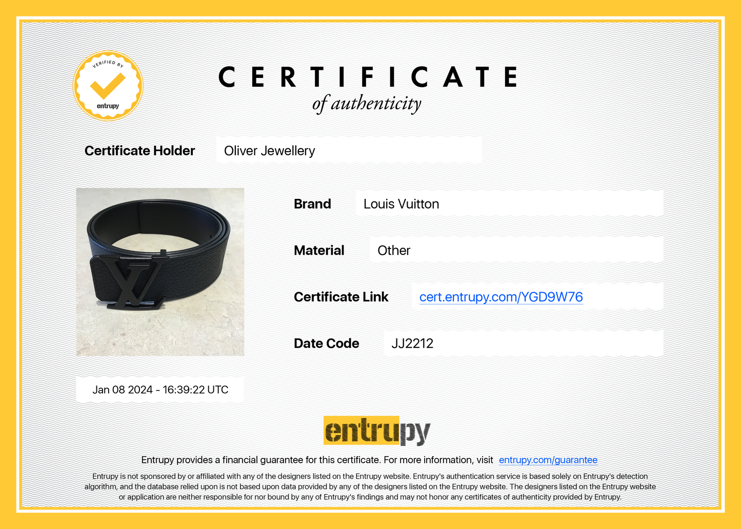 Louis Vuitton 2022 Black Taurillon & Calfskin Leather LV Initiales 40 MM Reversible Belt, Size 85 34