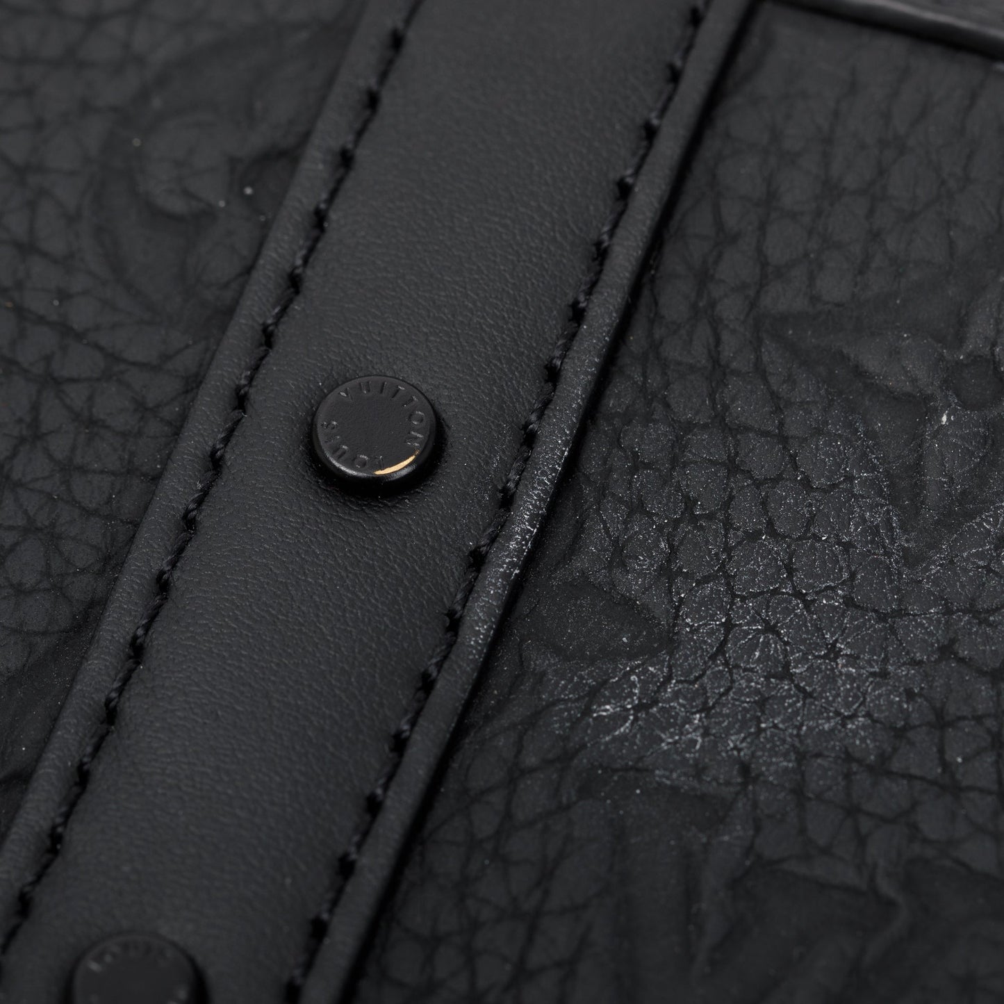Louis Vuitton 2022 Black Taurillon Monogram Embossed Leather Soft Trunk Messenger Bag
