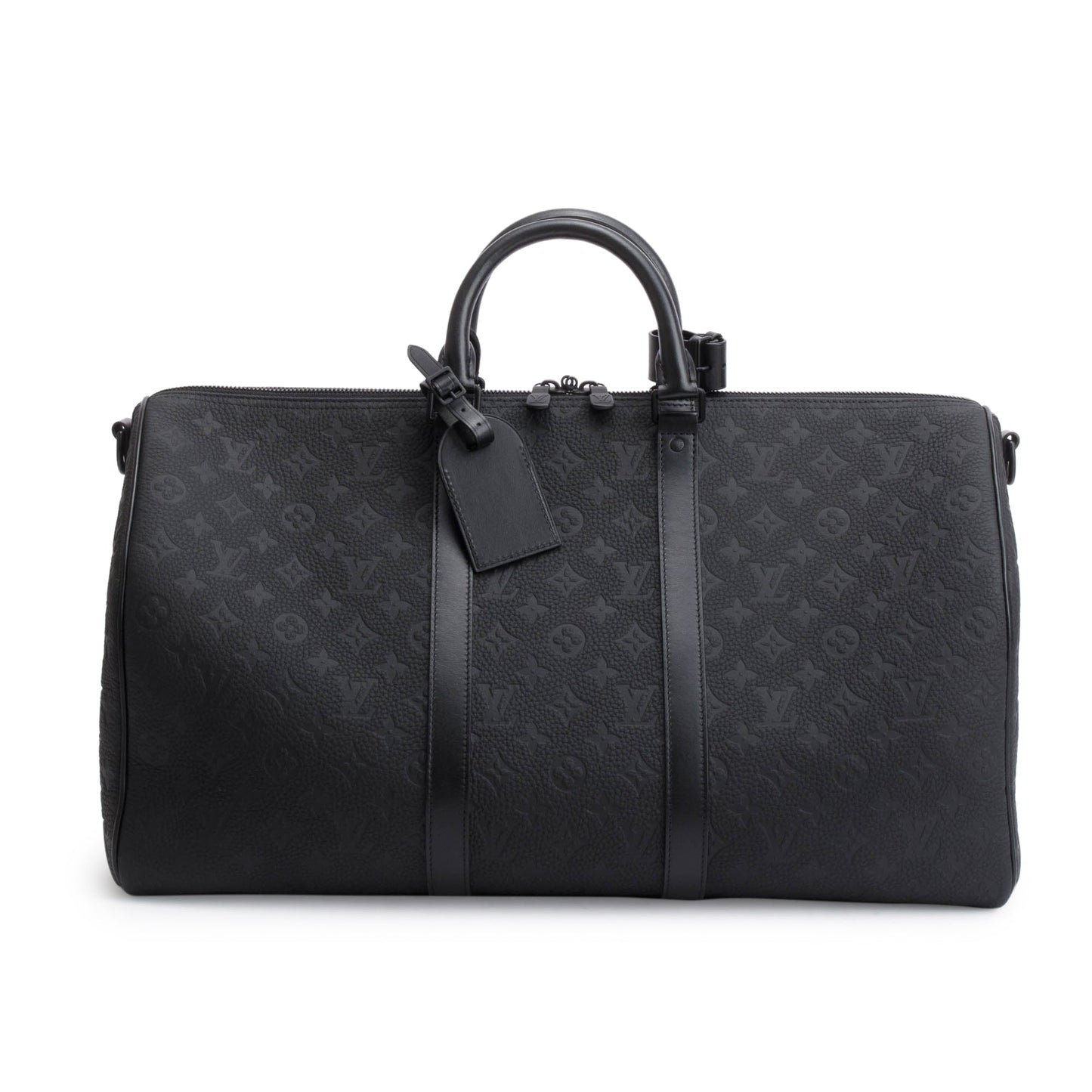 Louis Vuitton 2022 Black Taurillon Monogram Keepall Bandouliere 50