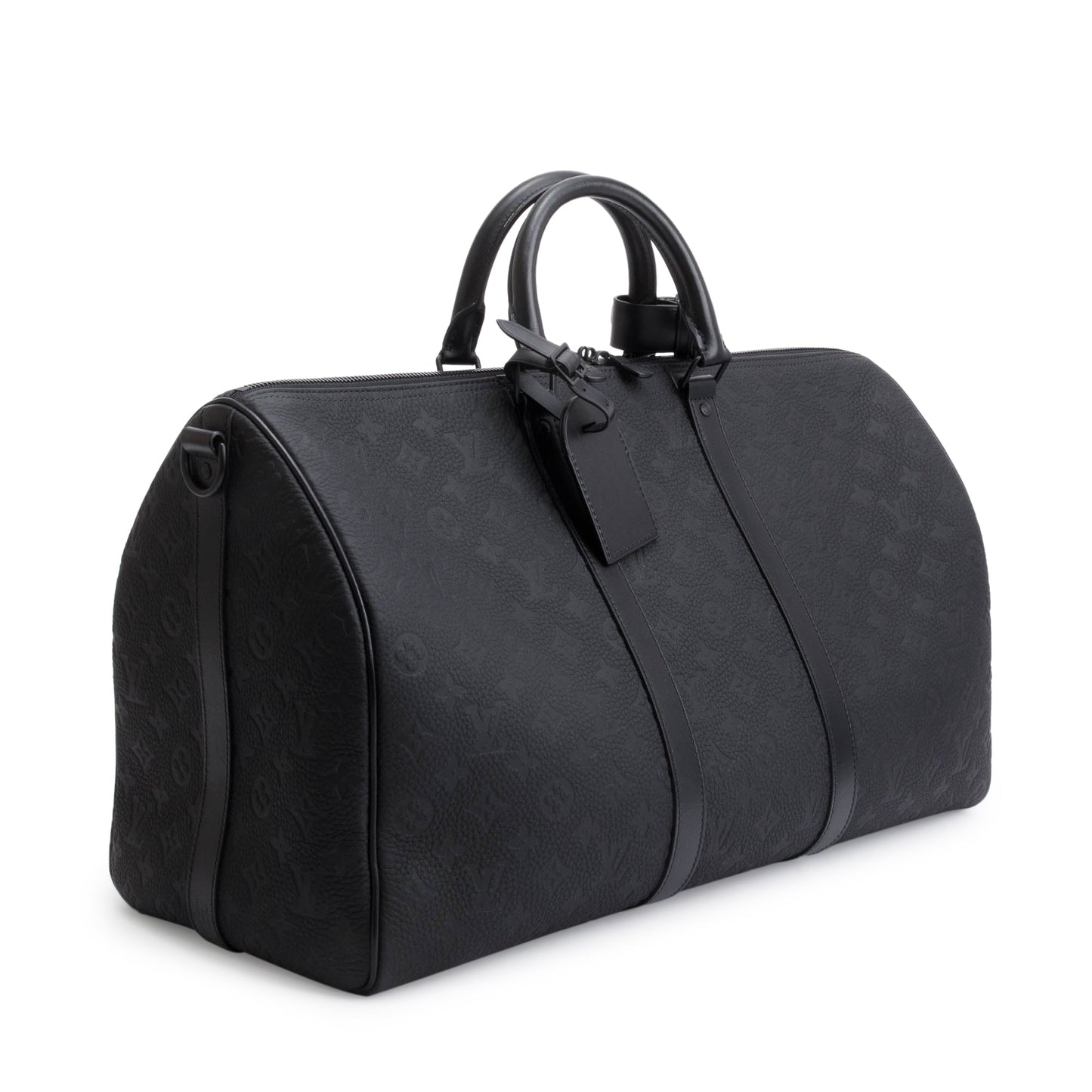 Louis Vuitton 2022 Black Taurillon Monogram Keepall Bandouliere 50