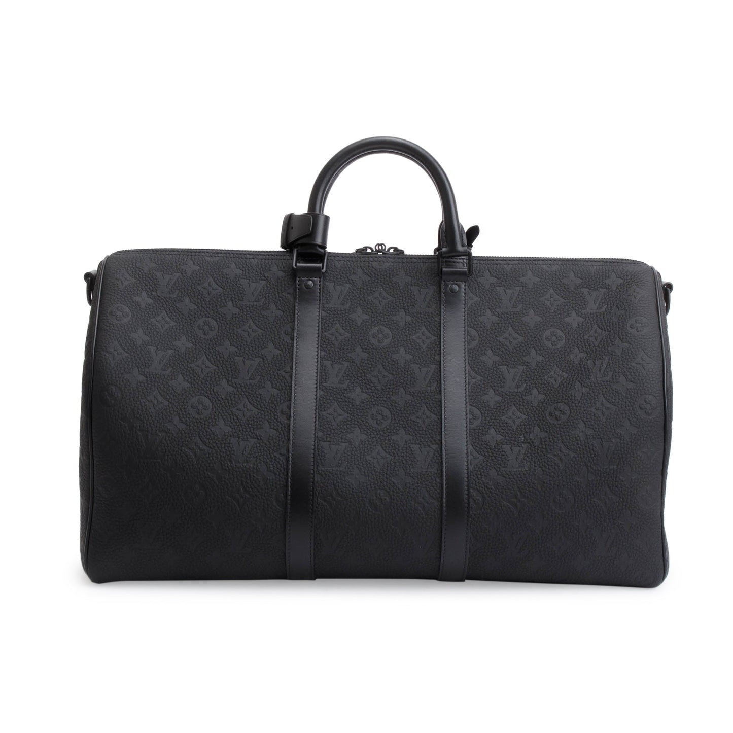 Louis Vuitton 2022 Black Taurillon Monogram Keepall Bandouliere 50