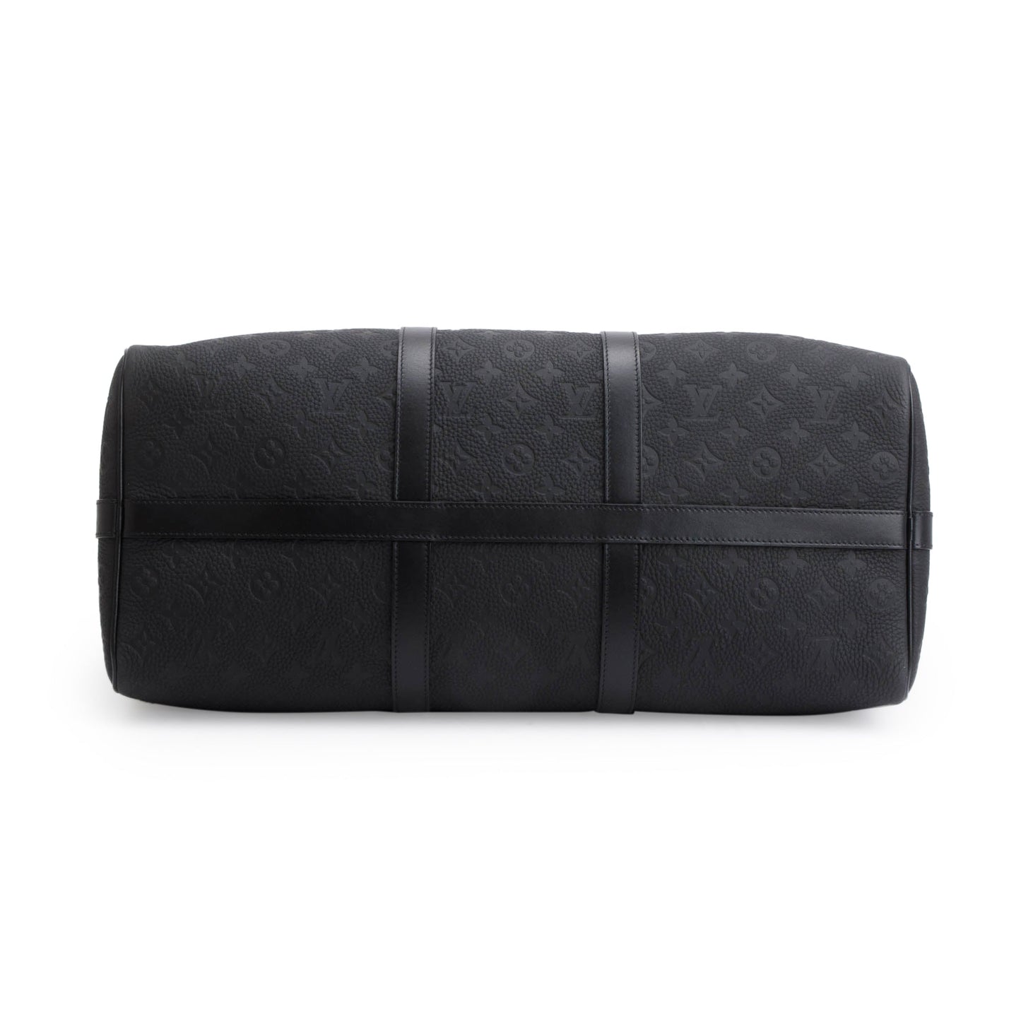 Louis Vuitton 2022 Black Taurillon Monogram Keepall Bandouliere 50