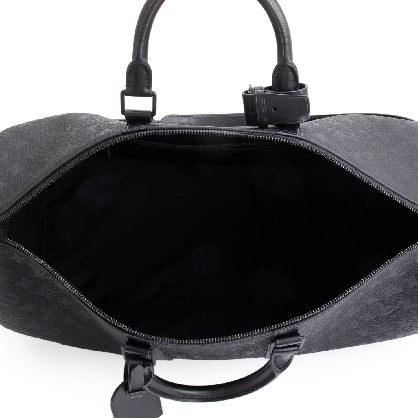 Louis Vuitton 2022 Black Taurillon Monogram Keepall Bandouliere 50
