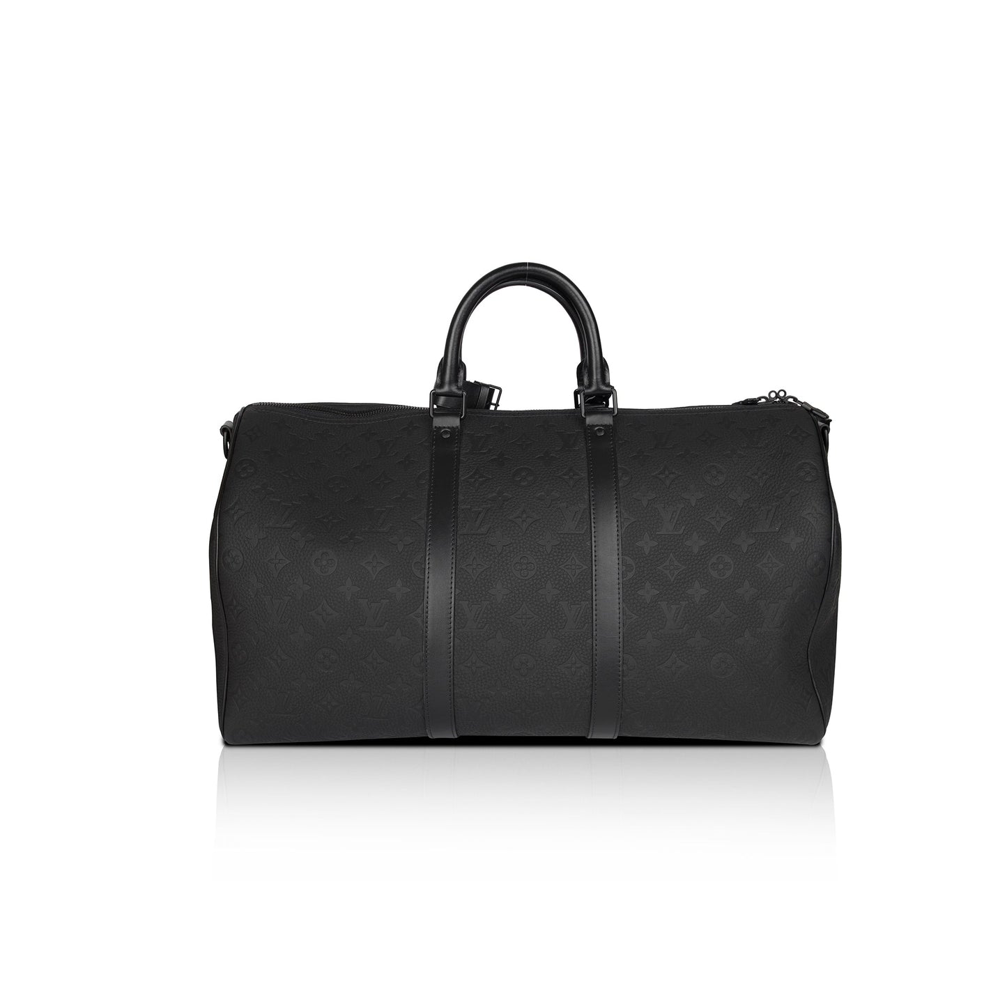 Louis Vuitton 2022 Black Taurillon Monogram Leather Keepall Bandouliere 50