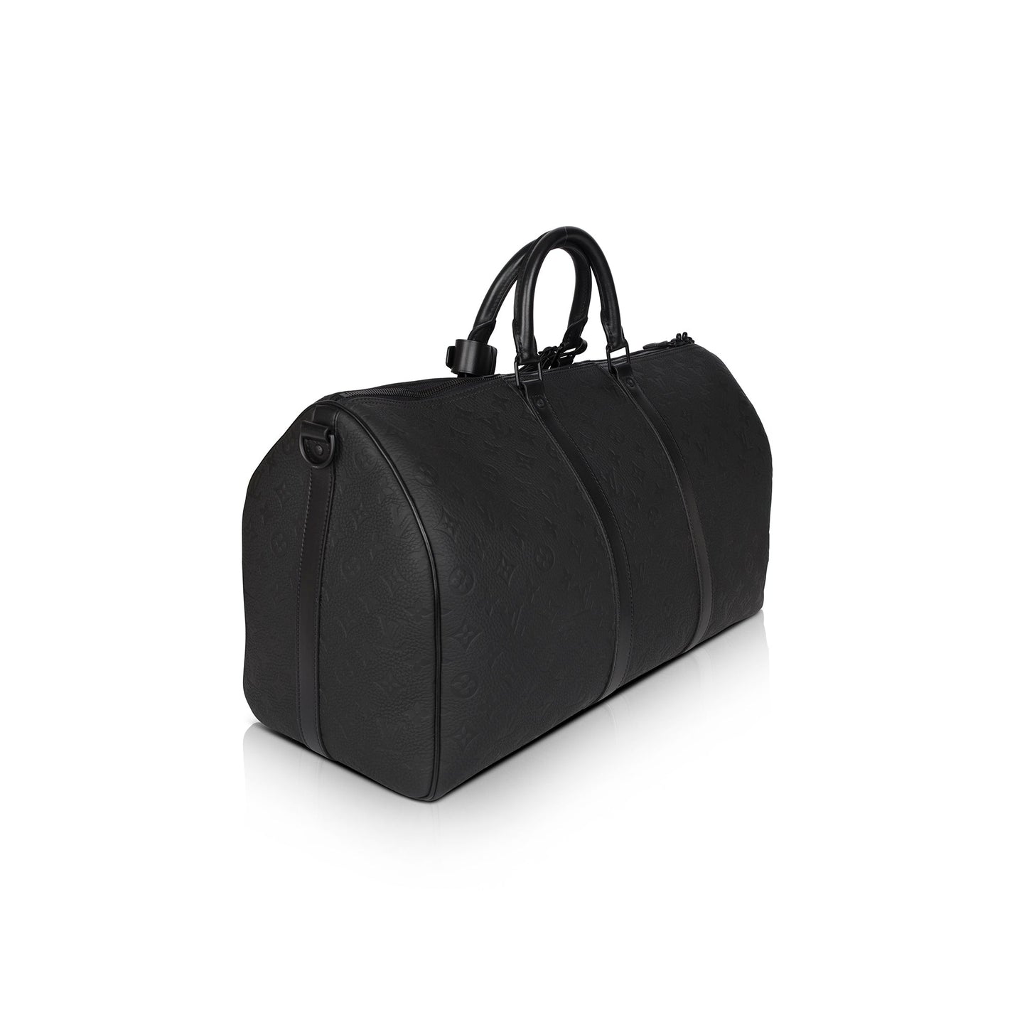 Louis Vuitton 2022 Black Taurillon Monogram Leather Keepall Bandouliere 50