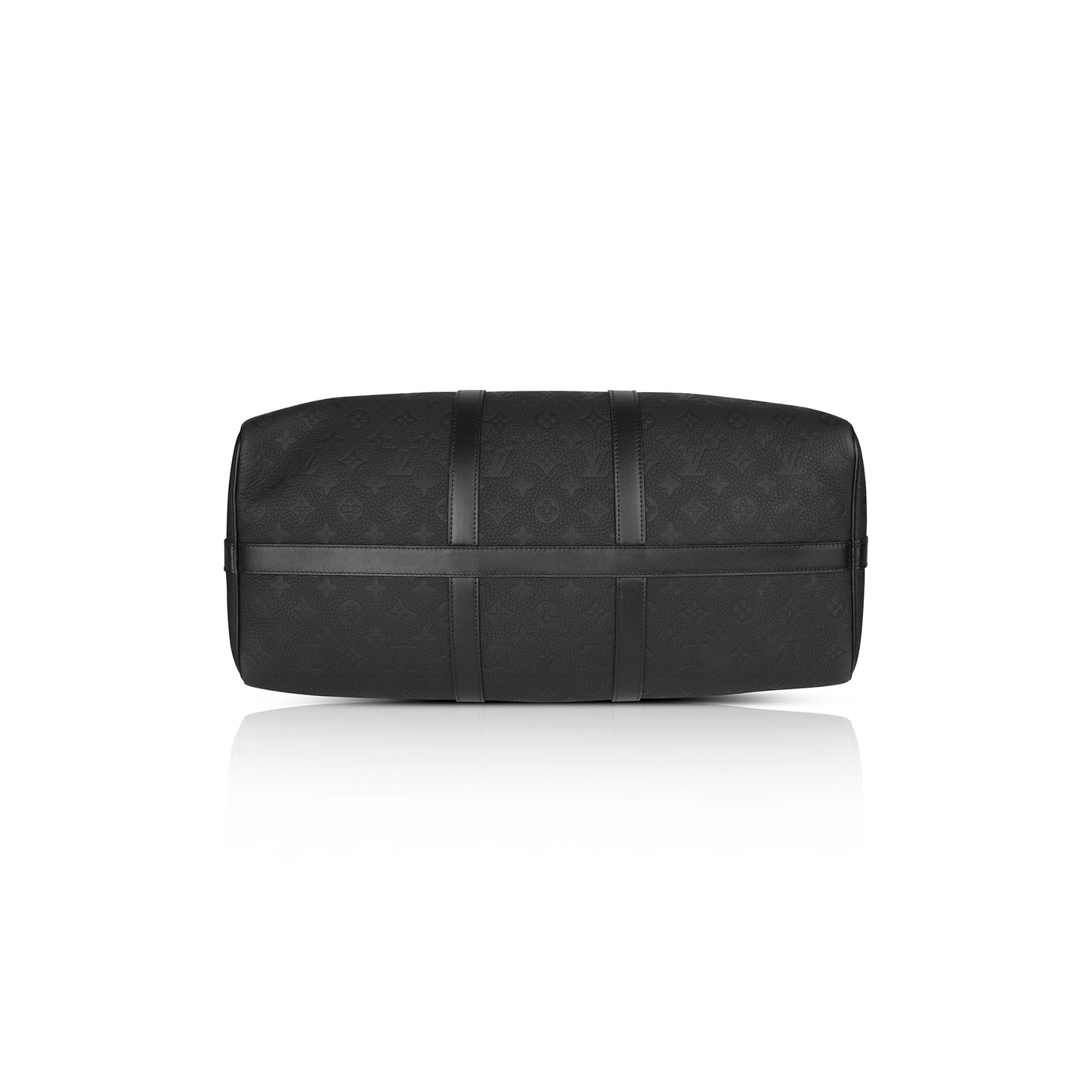 Louis Vuitton 2022 Black Taurillon Monogram Leather Keepall Bandouliere 50