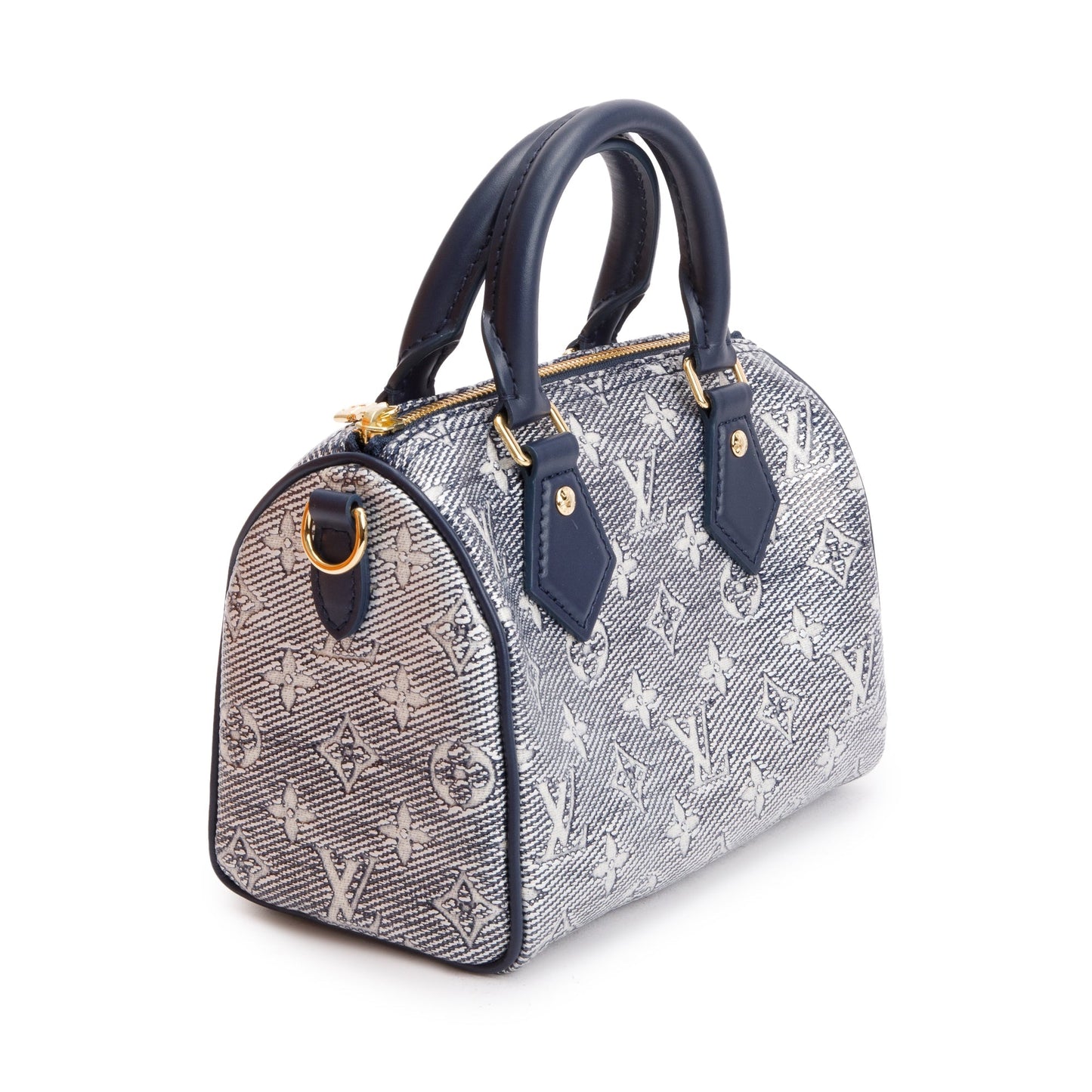 Louis Vuitton 2022 Blue Monoglam Jacquard Canvas Speedy Bandouliere 20