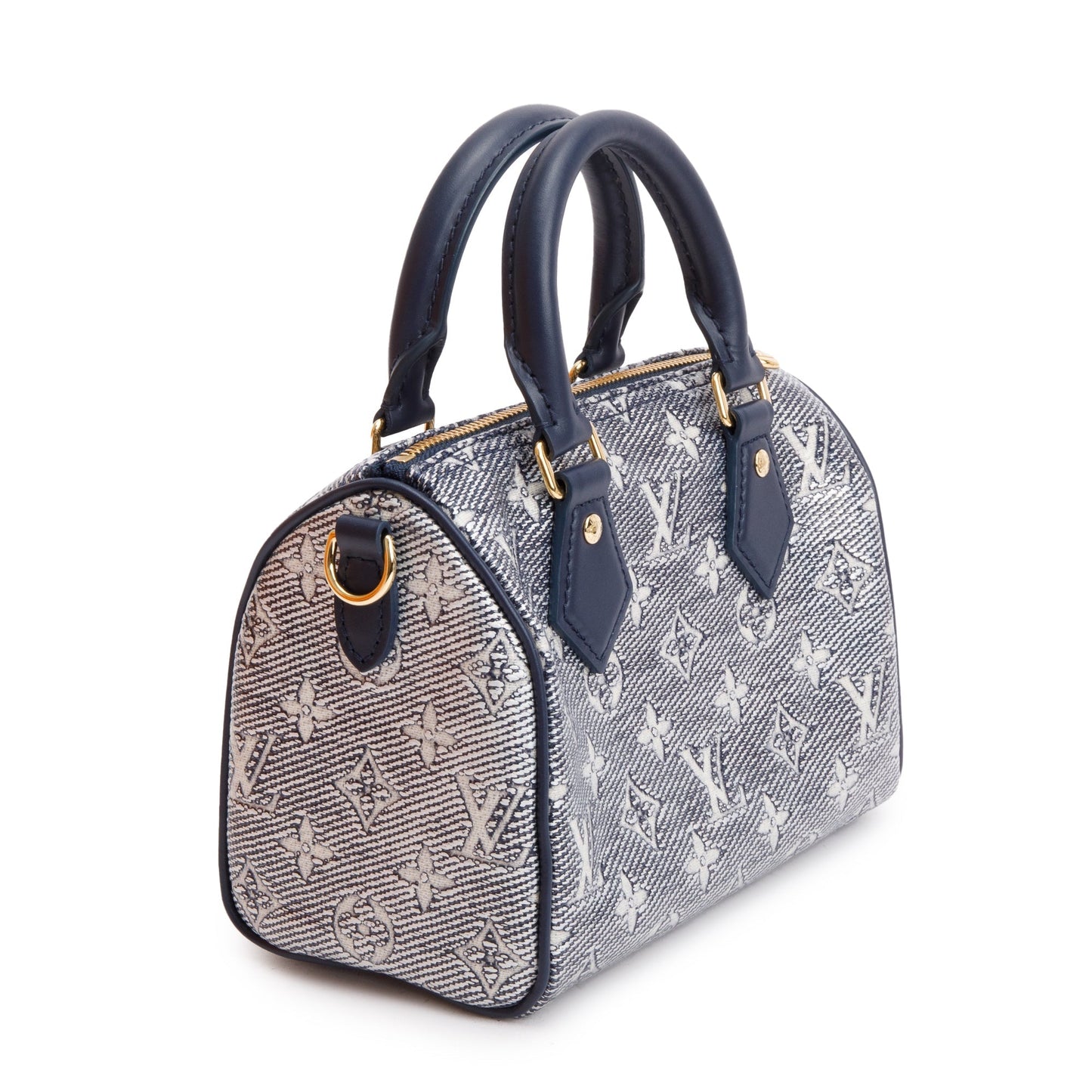 Louis Vuitton 2022 Blue Monoglam Jacquard Canvas Speedy Bandouliere 20