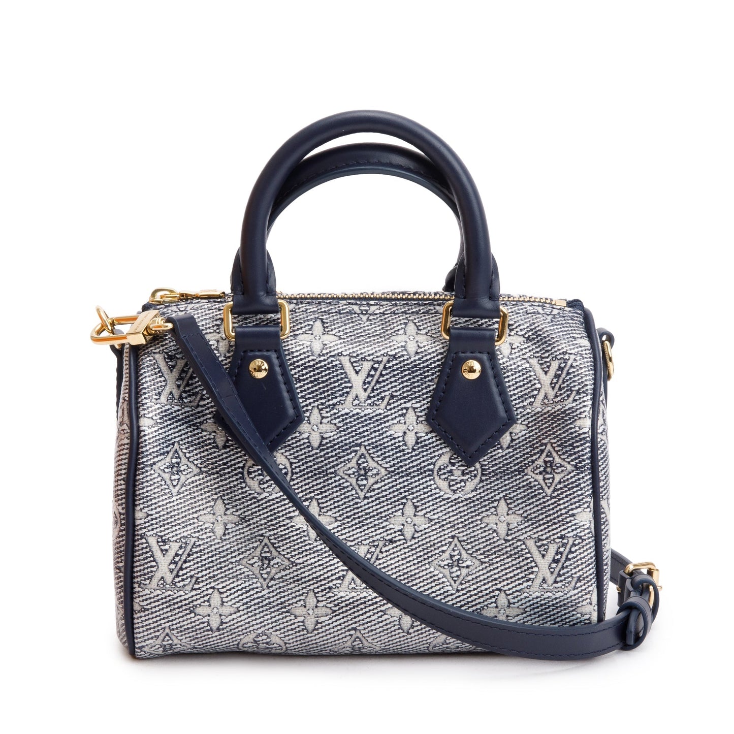 Louis Vuitton 2022 Blue Monoglam Jacquard Canvas Speedy Bandouliere 20