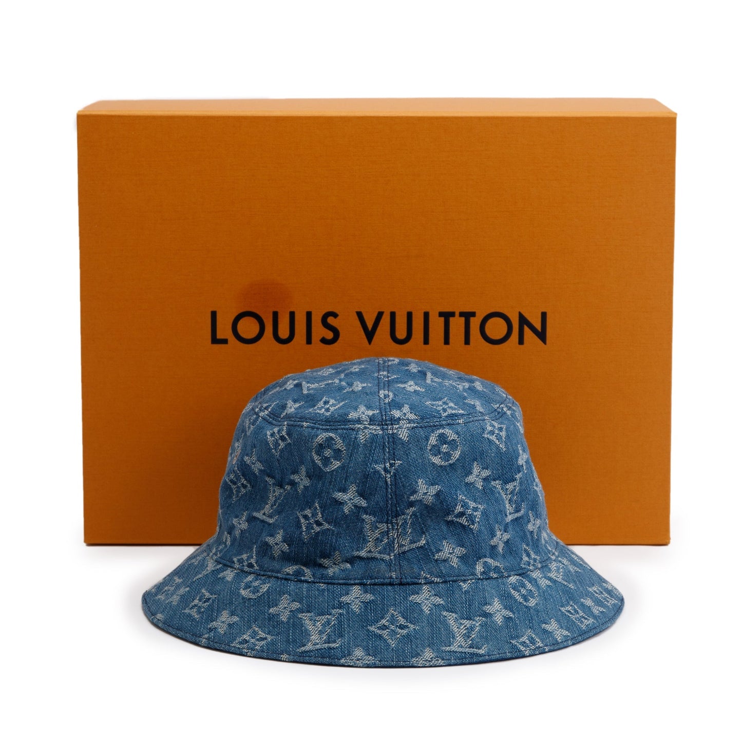 Louis Vuitton 2022 Blue Monogram Denim Essential Bucket Hat, Size 62
