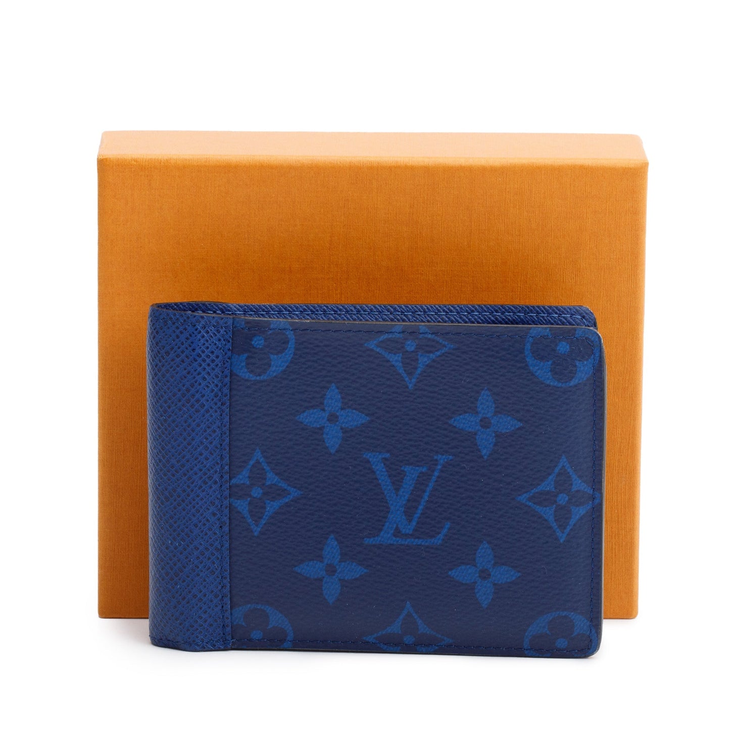 Louis Vuitton 2022 Blue Taiga Leather & Monogram Multiple Wallet