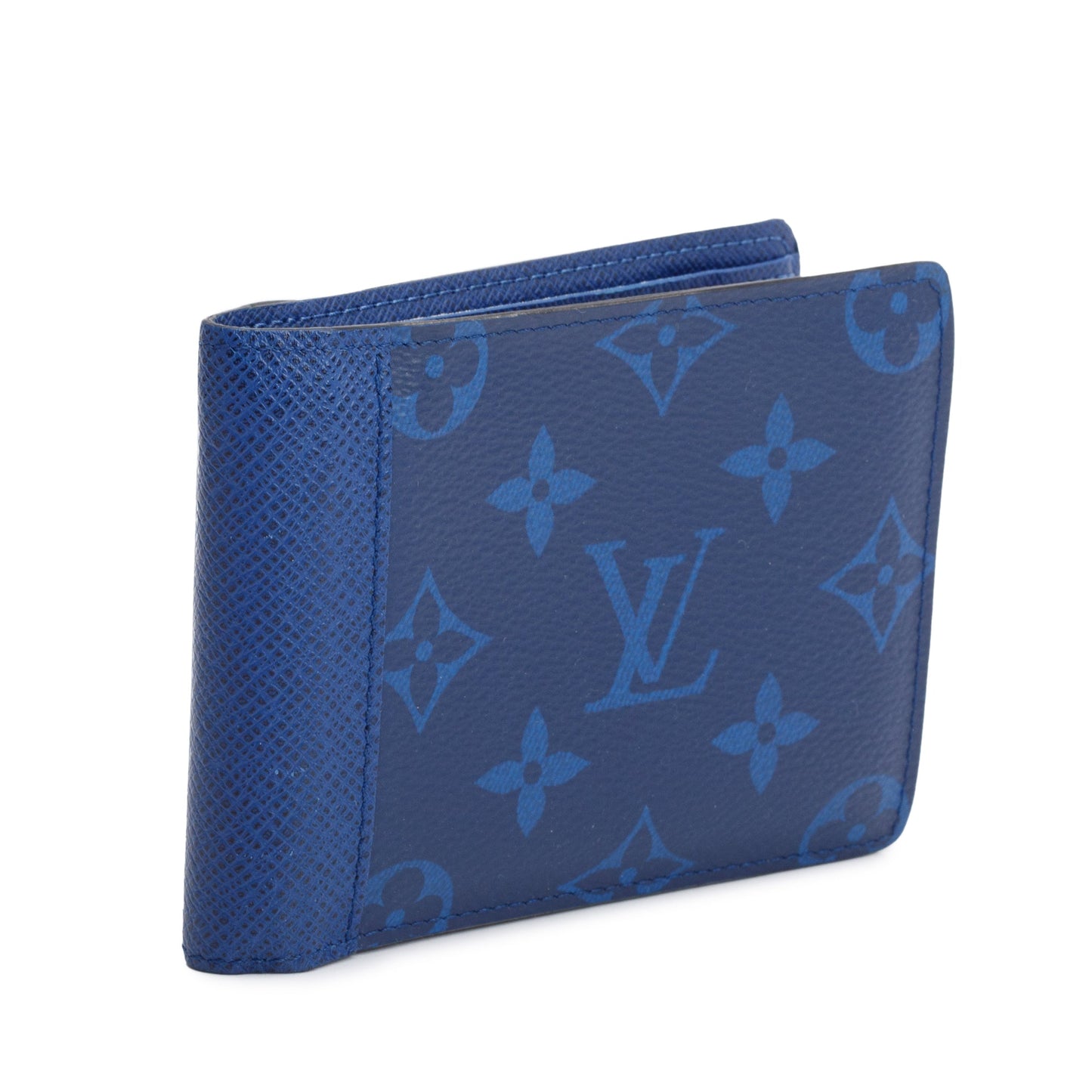 Louis Vuitton 2022 Blue Taiga Leather & Monogram Multiple Wallet