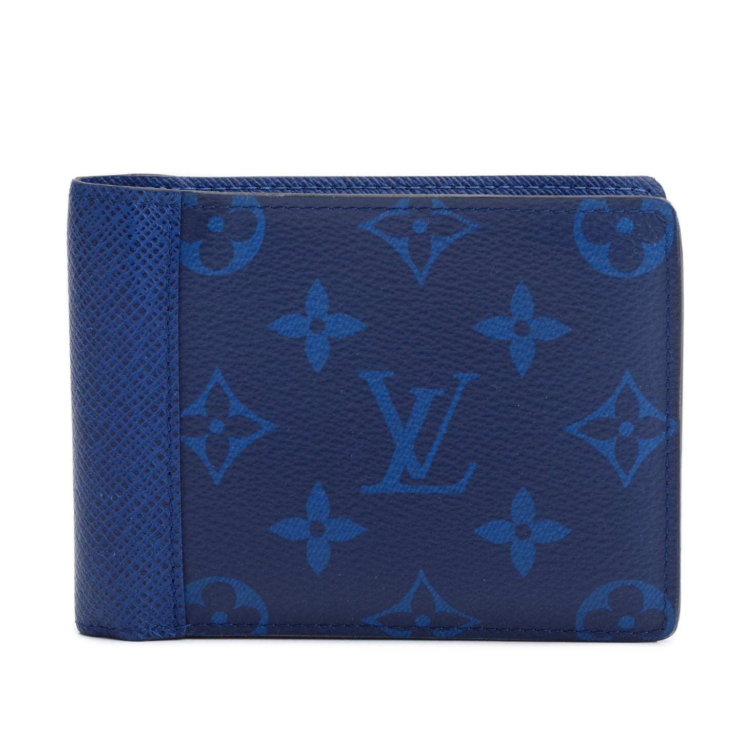 Louis Vuitton 2022 Blue Taiga Leather & Monogram Multiple Wallet