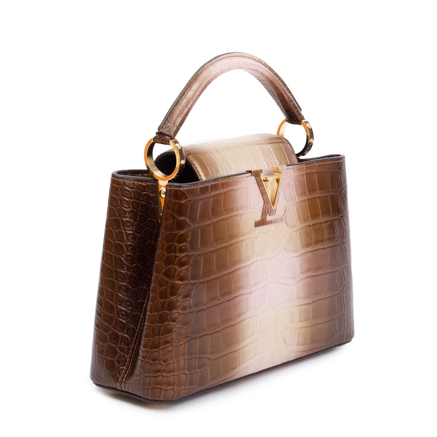 Louis Vuitton 2022 Brown/ Gold Alligator Ombre Capucines BB