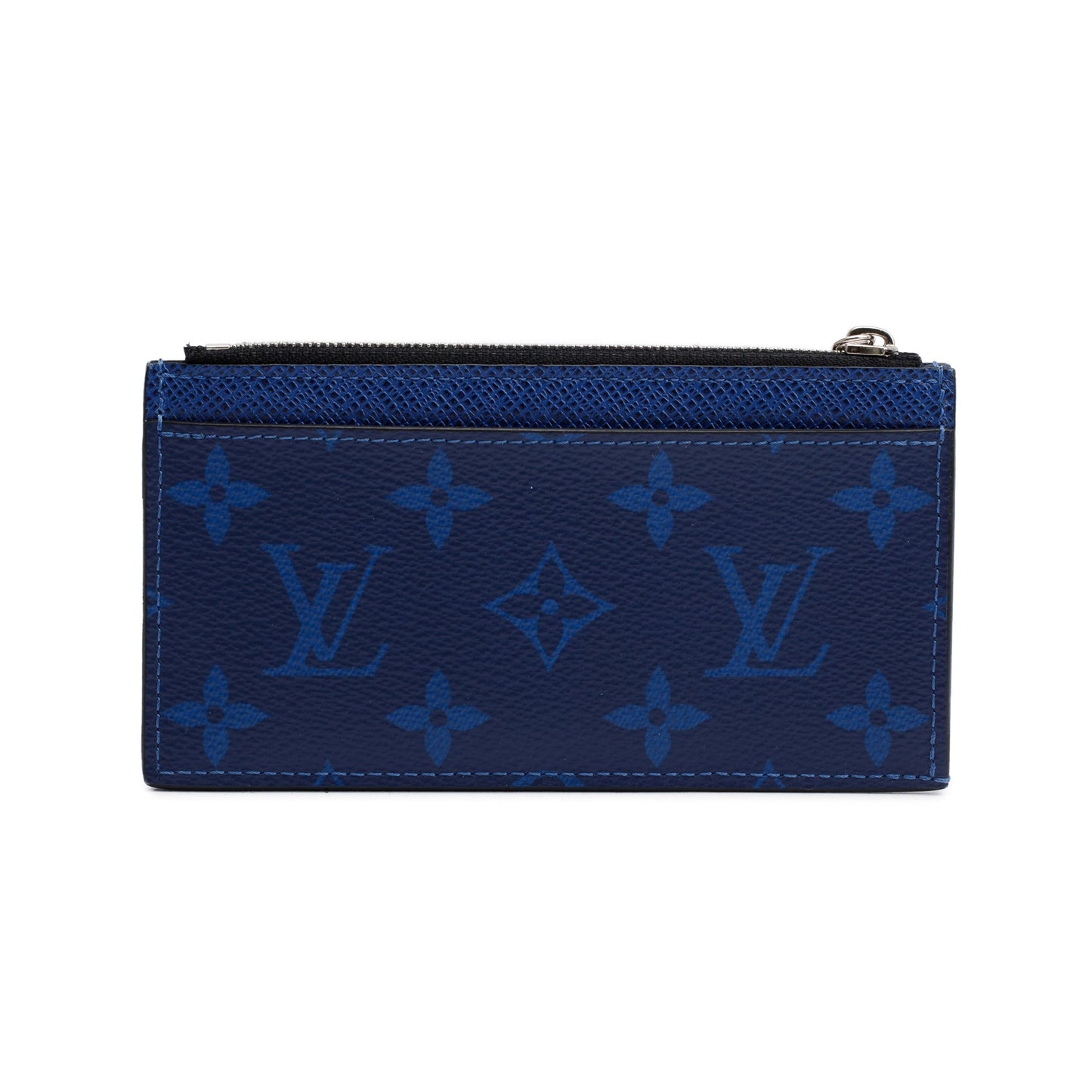 Louis Vuitton 2022 Cobalt Blue Monogram & Taigarama Leather Coin Card Holder
