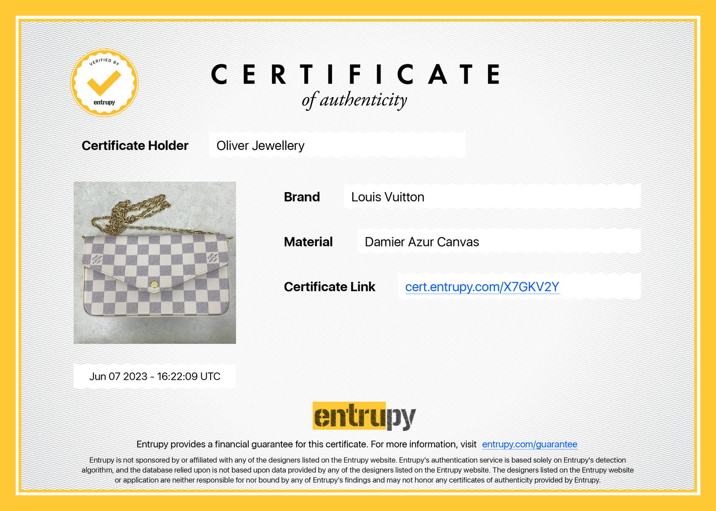 Louis Vuitton 2022 Damier Azur Felicie Pochette