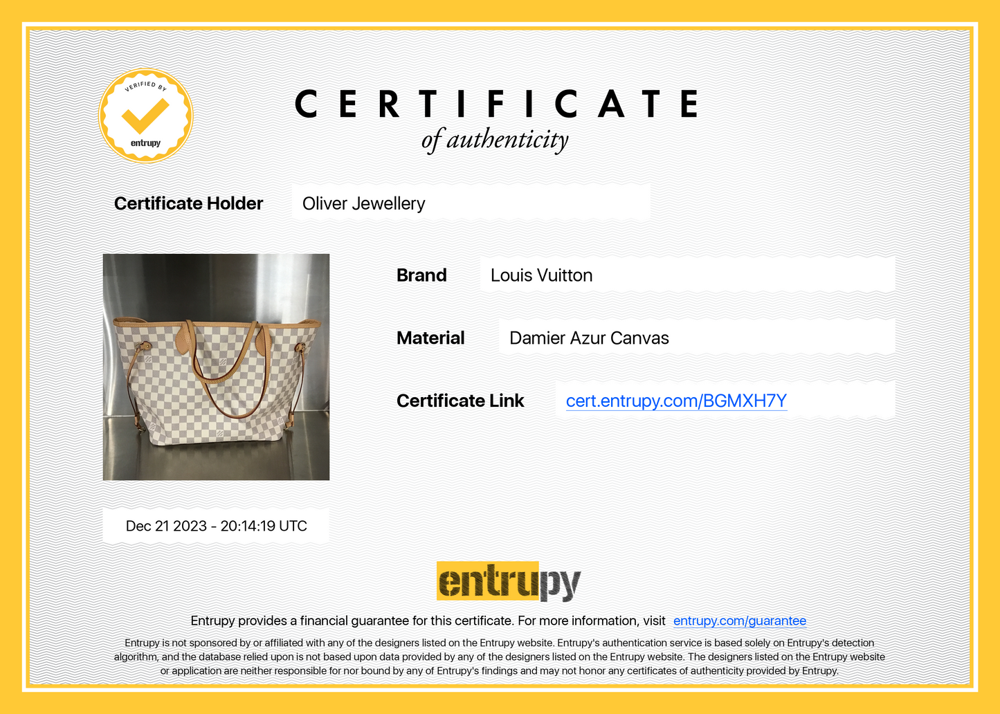 Louis Vuitton 2022 Damier Azur Neverfull MM
