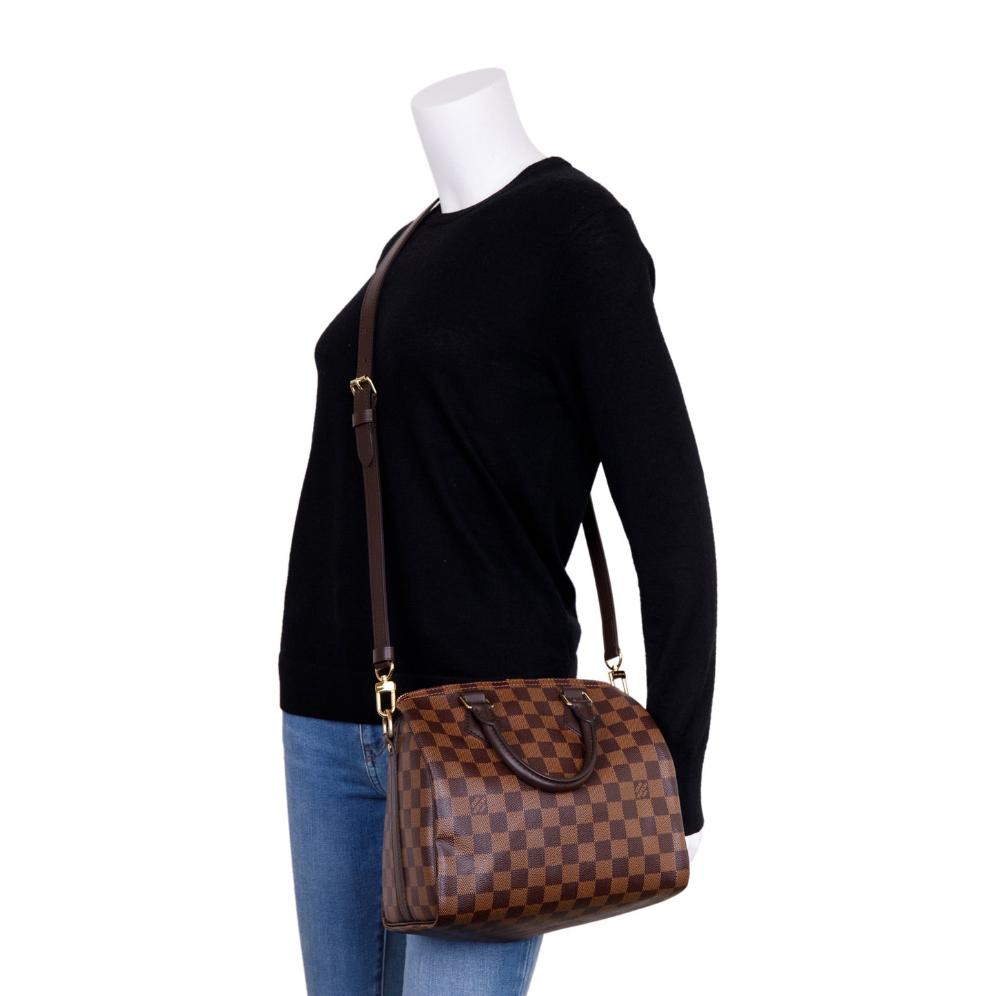 Louis Vuitton 2022 Damier Ebene Speedy Bandouliere 25
