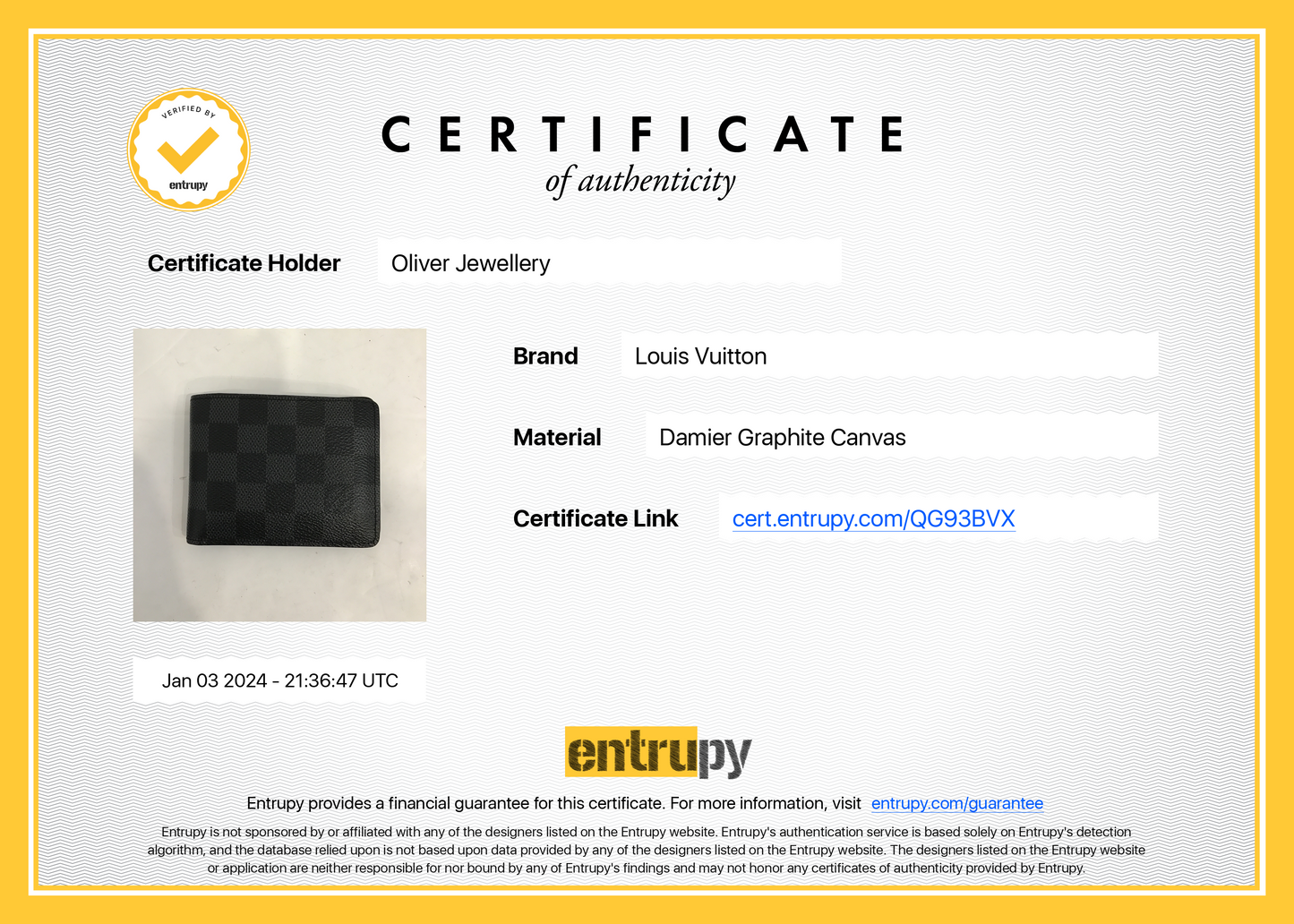 Louis Vuitton 2022 Damier Graphite Slender Wallet