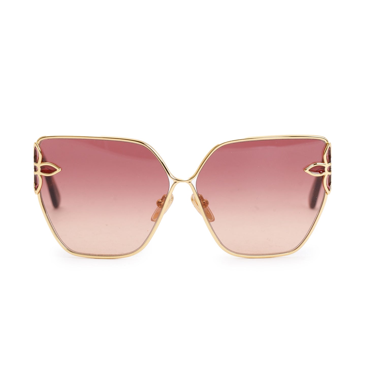 Louis Vuitton 2022 Gold Metal LV Petal Cat Eye Sunglasses