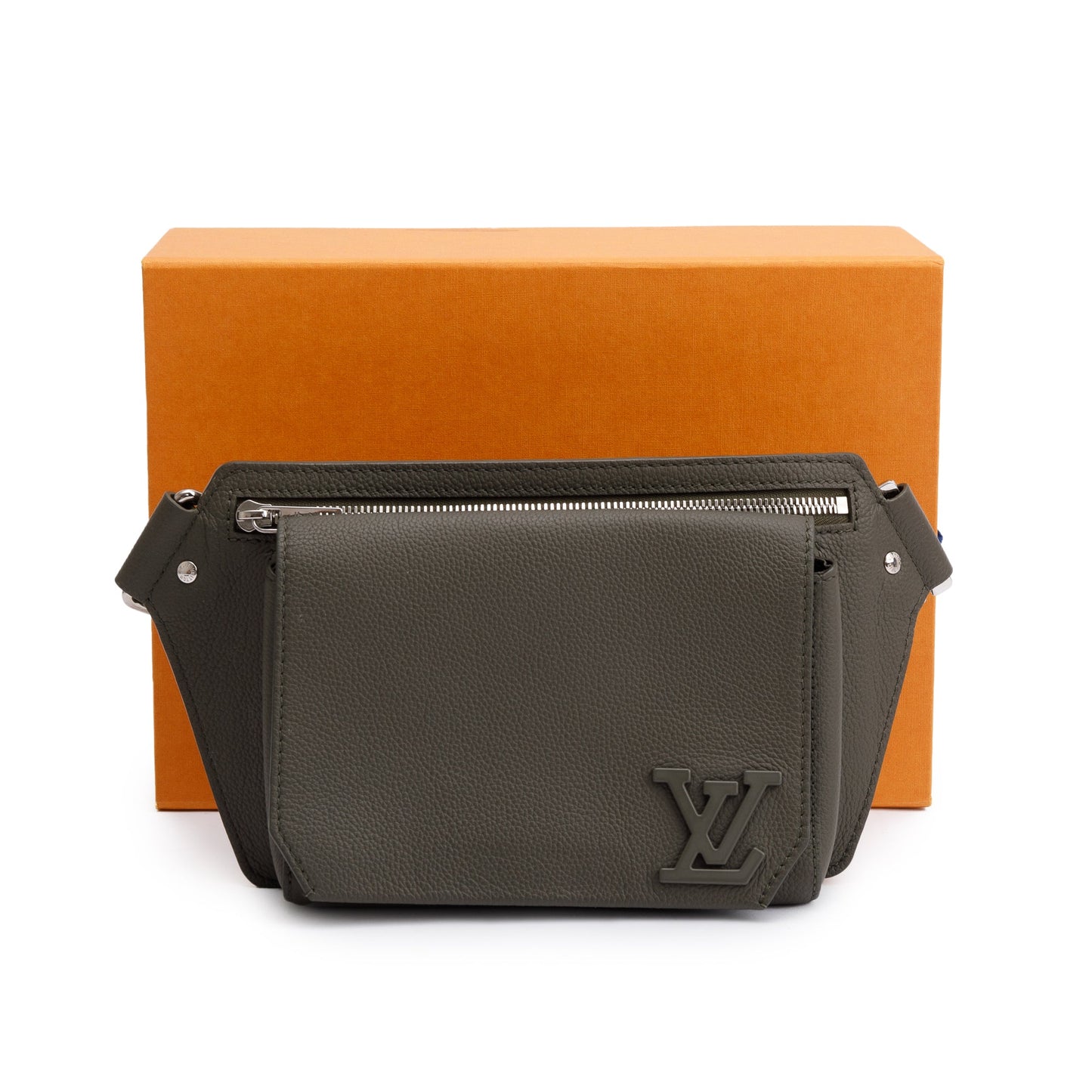 Louis Vuitton 2022 Green Grained Calfskin Aerogram Takeoff Sling Bag