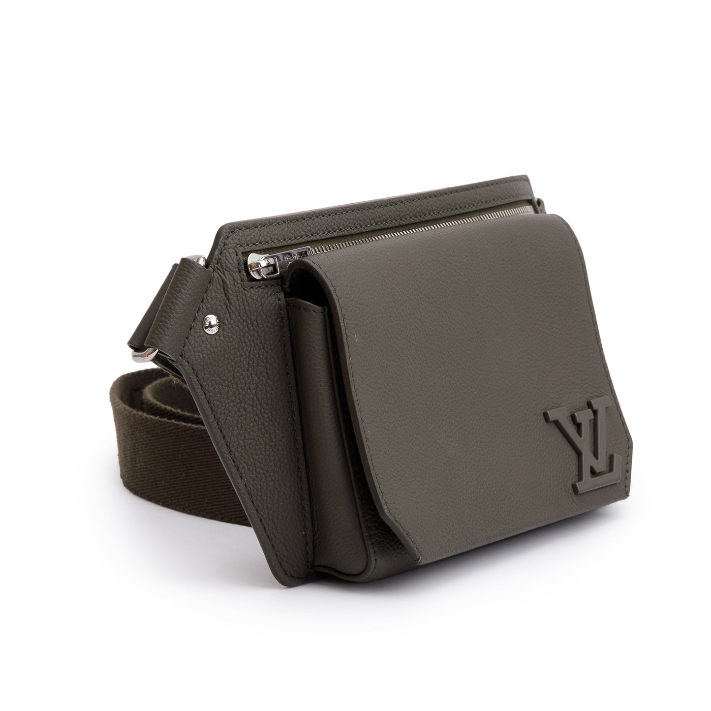 Louis Vuitton 2022 Green Grained Calfskin Aerogram Takeoff Sling Bag