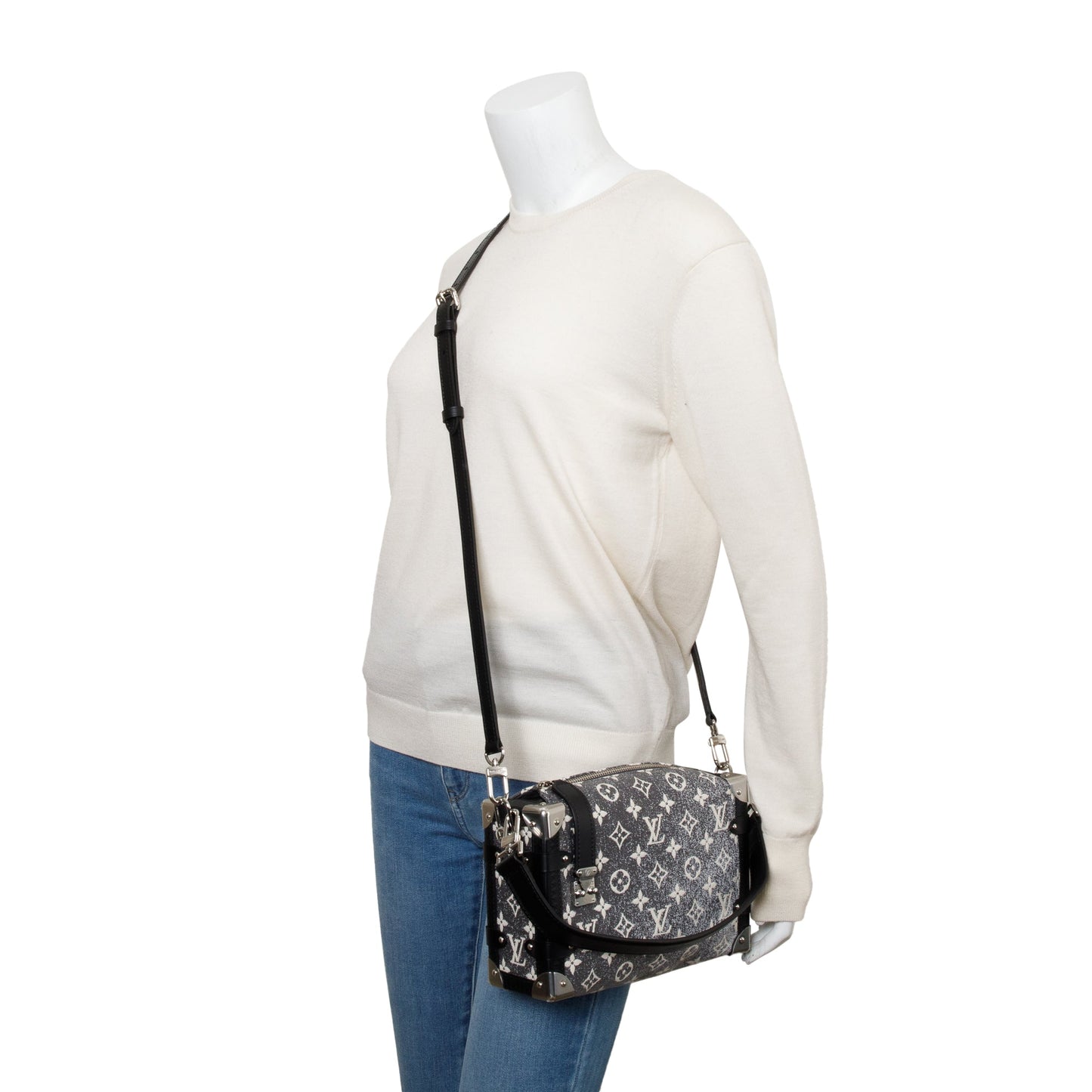 Louis Vuitton 2022 Grey Monogram Denim Side Trunk PM