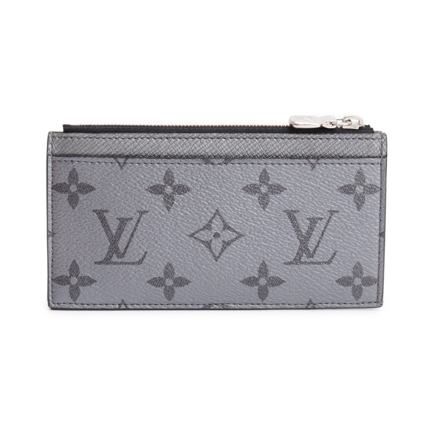 Louis Vuitton 2022 Gunmetal Silver Monogram & Taigarama Leather Coin Card Holder