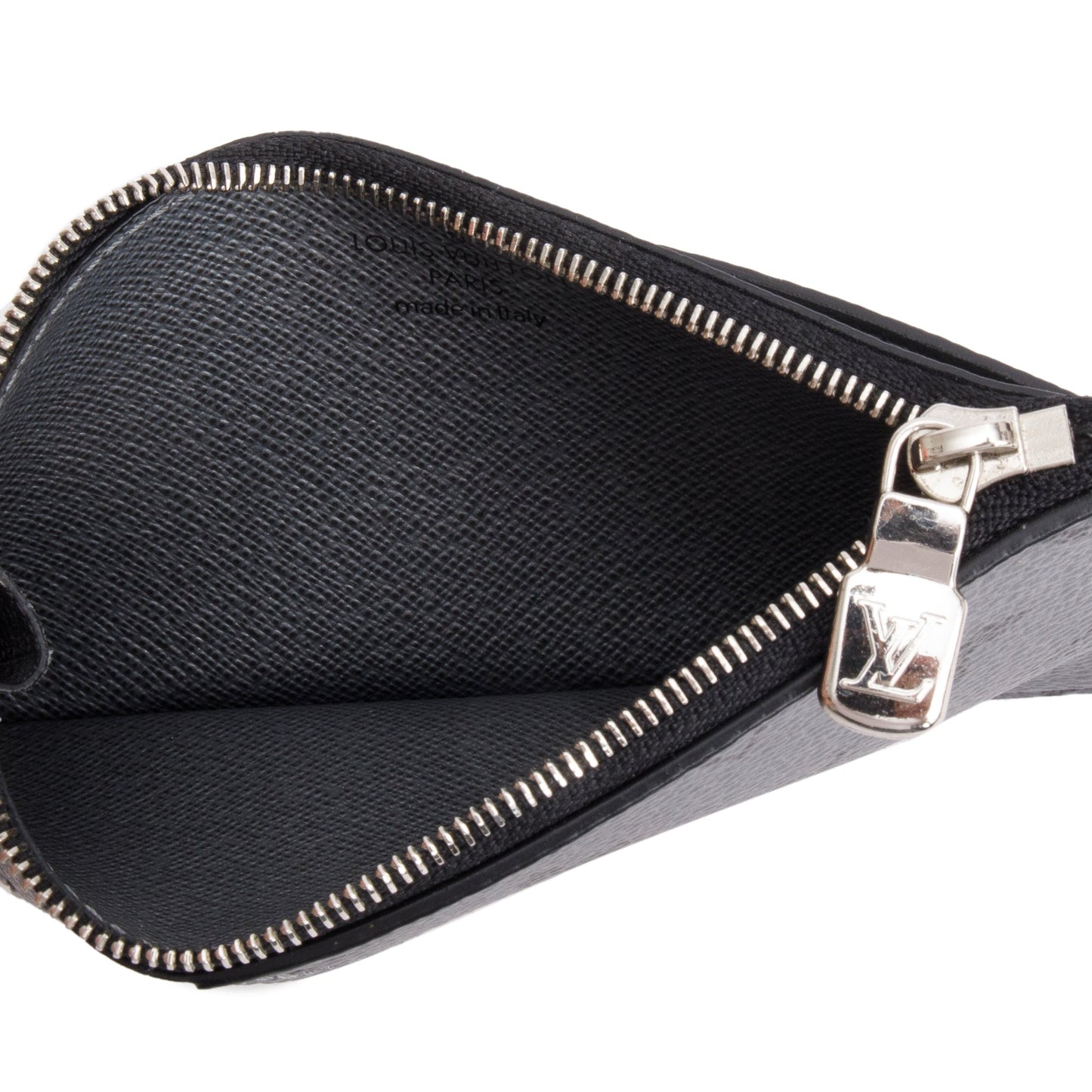 Louis Vuitton 2022 Gunmetal Silver Monogram & Taigarama Leather Coin Card Holder