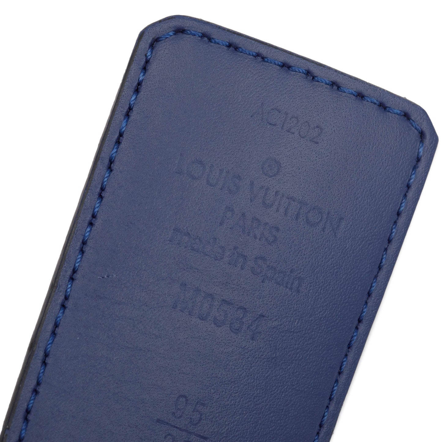 Louis Vuitton 2022 Monogram Eclipse Canvas & Blue Leather LV Initiales 40 MM Reversible Belt, Size 95 38