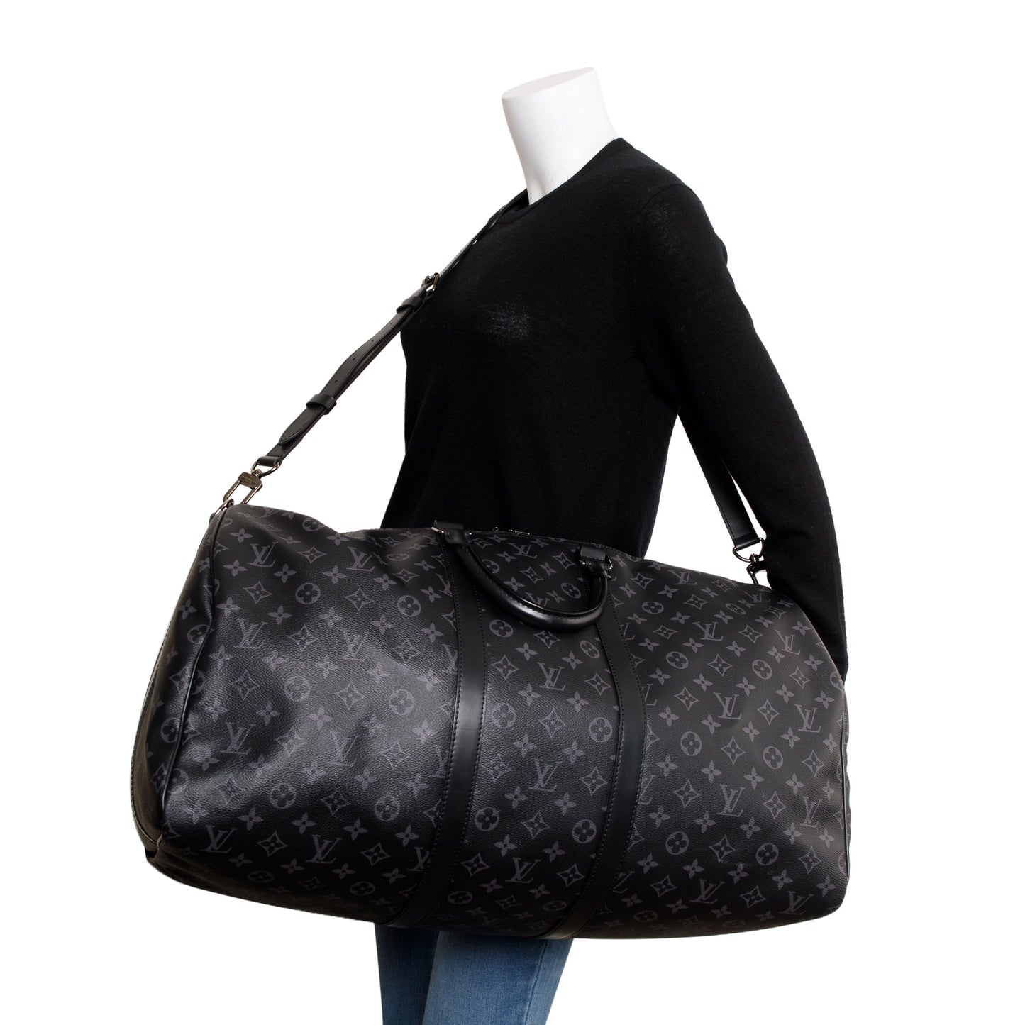 Louis Vuitton 2022 Monogram Eclipse Keepall Bandouliere 55