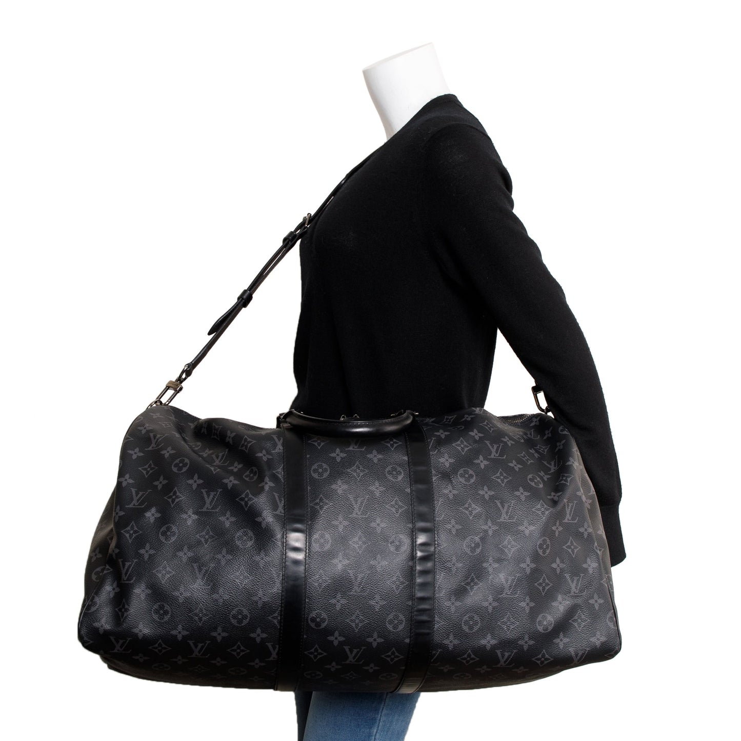 Louis Vuitton 2022 Monogram Eclipse Keepall Bandouliere 55