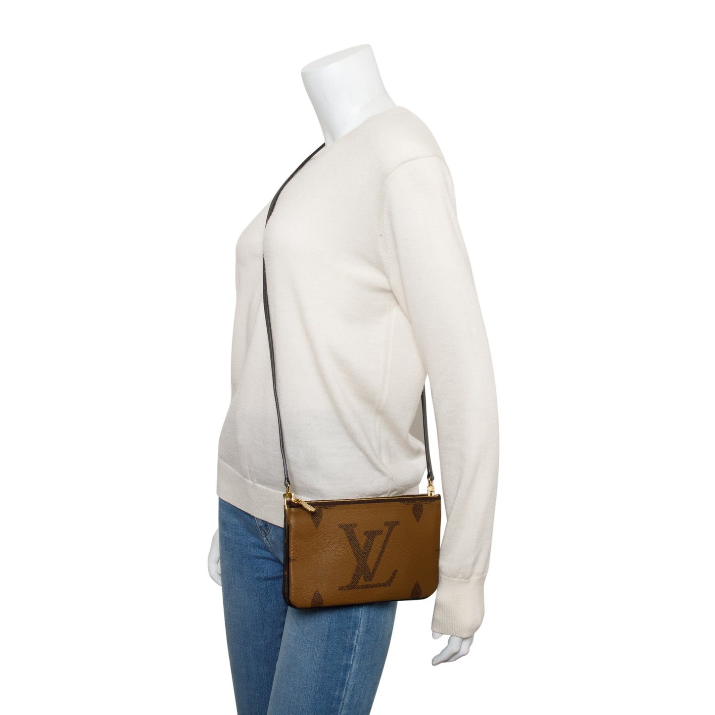 Louis Vuitton 2022 Monogram Giant Reverse & Monogram Double Zip Pochette