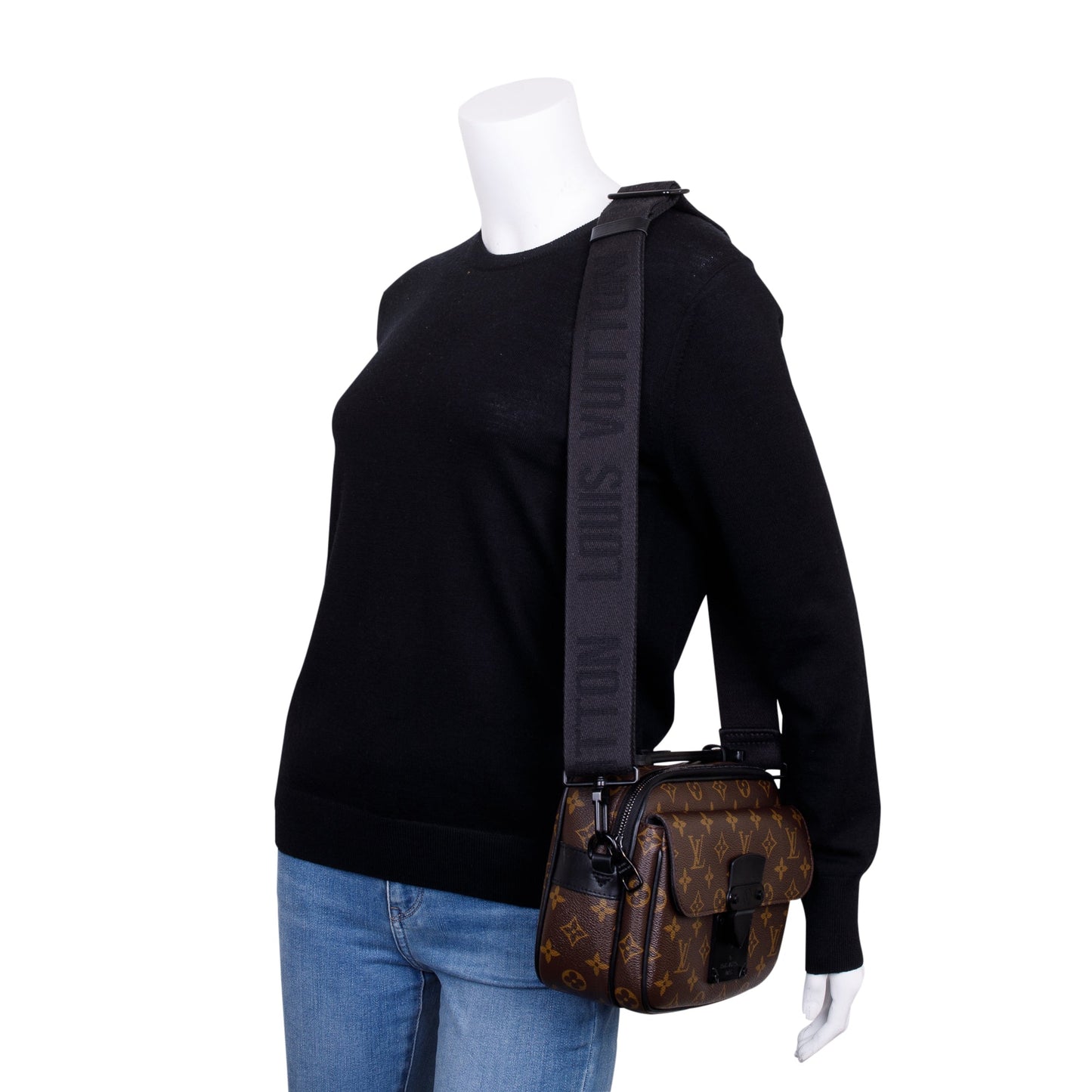 Louis Vuitton 2022 Monogram Macassar S Lock Messenger Bag