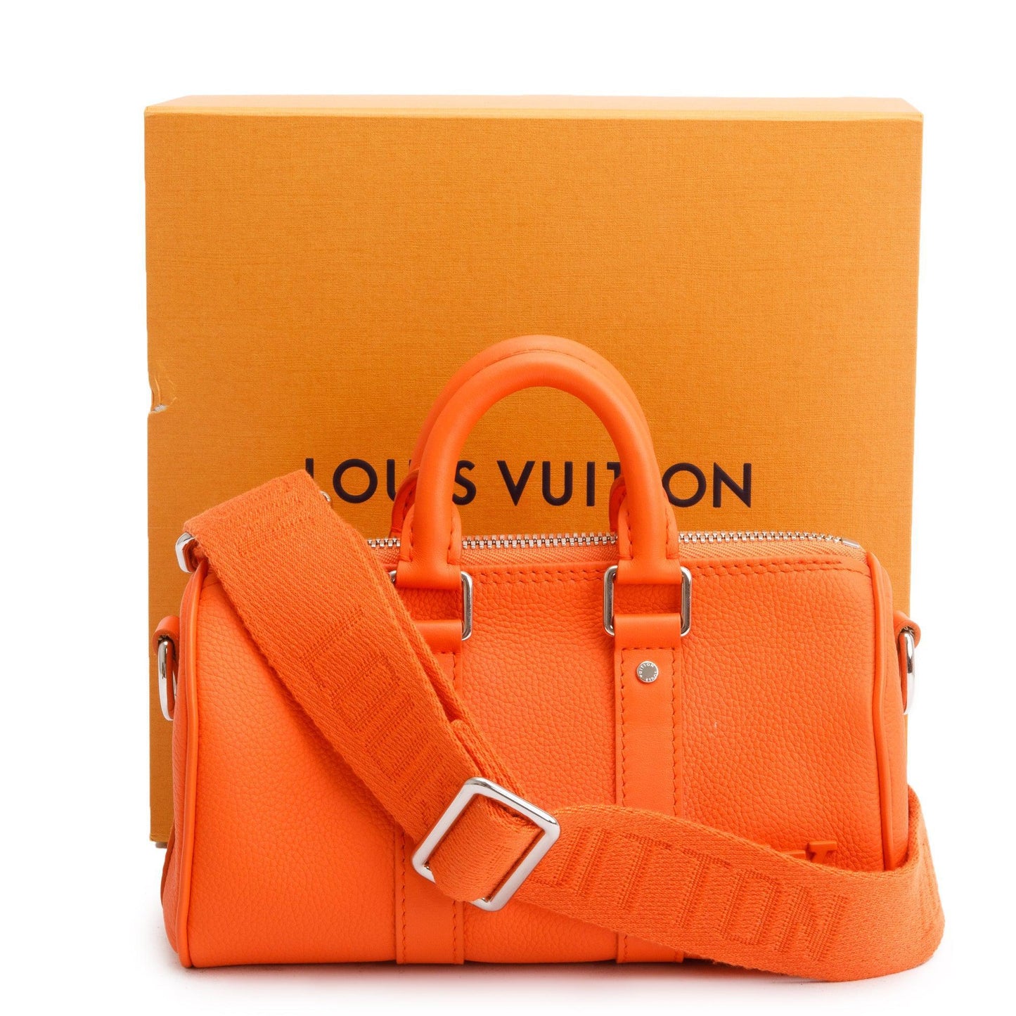 Louis Vuitton 2022 Orange Leather XS Aerogram Keepall Bag