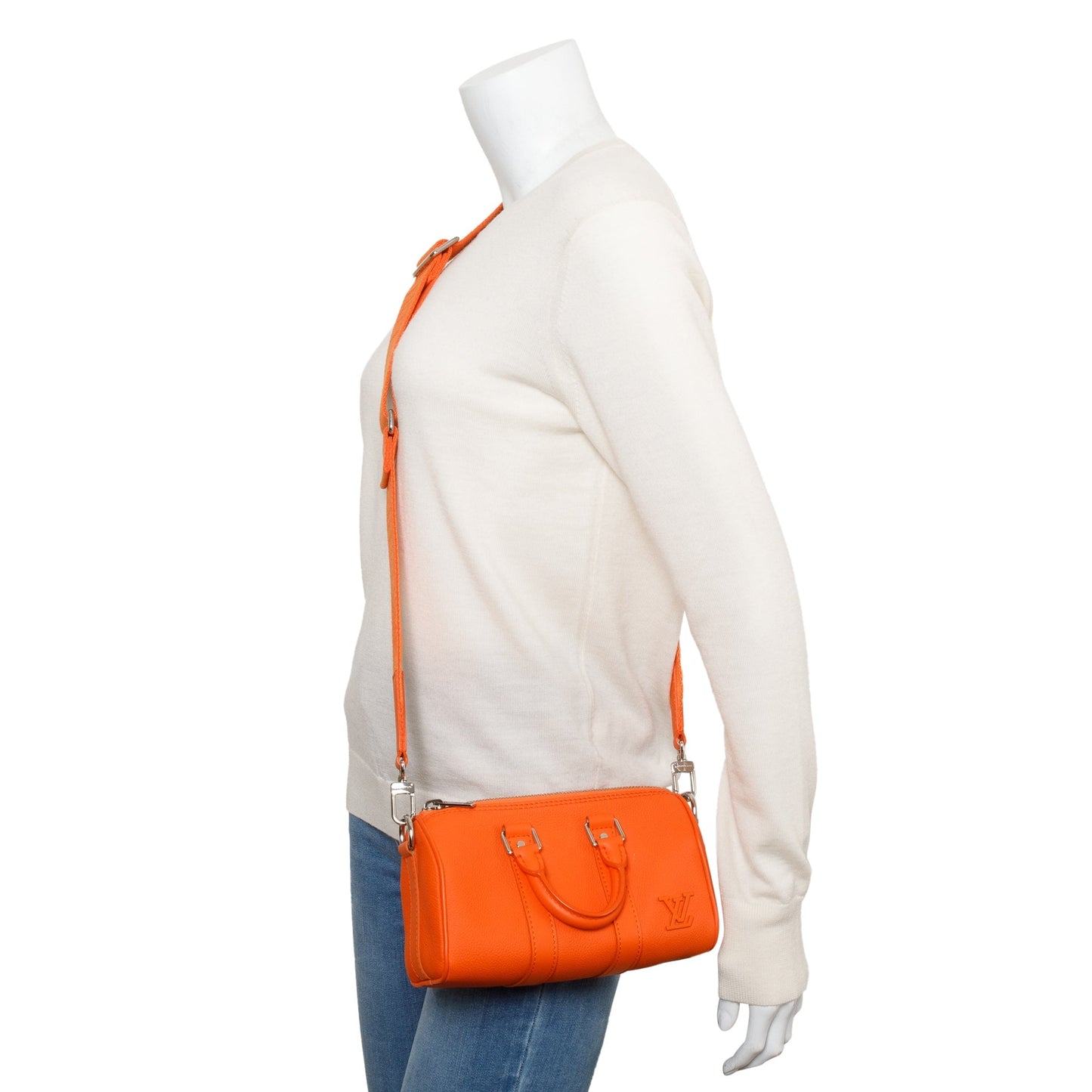 Louis Vuitton 2022 Orange Leather XS Aerogram Keepall Bag