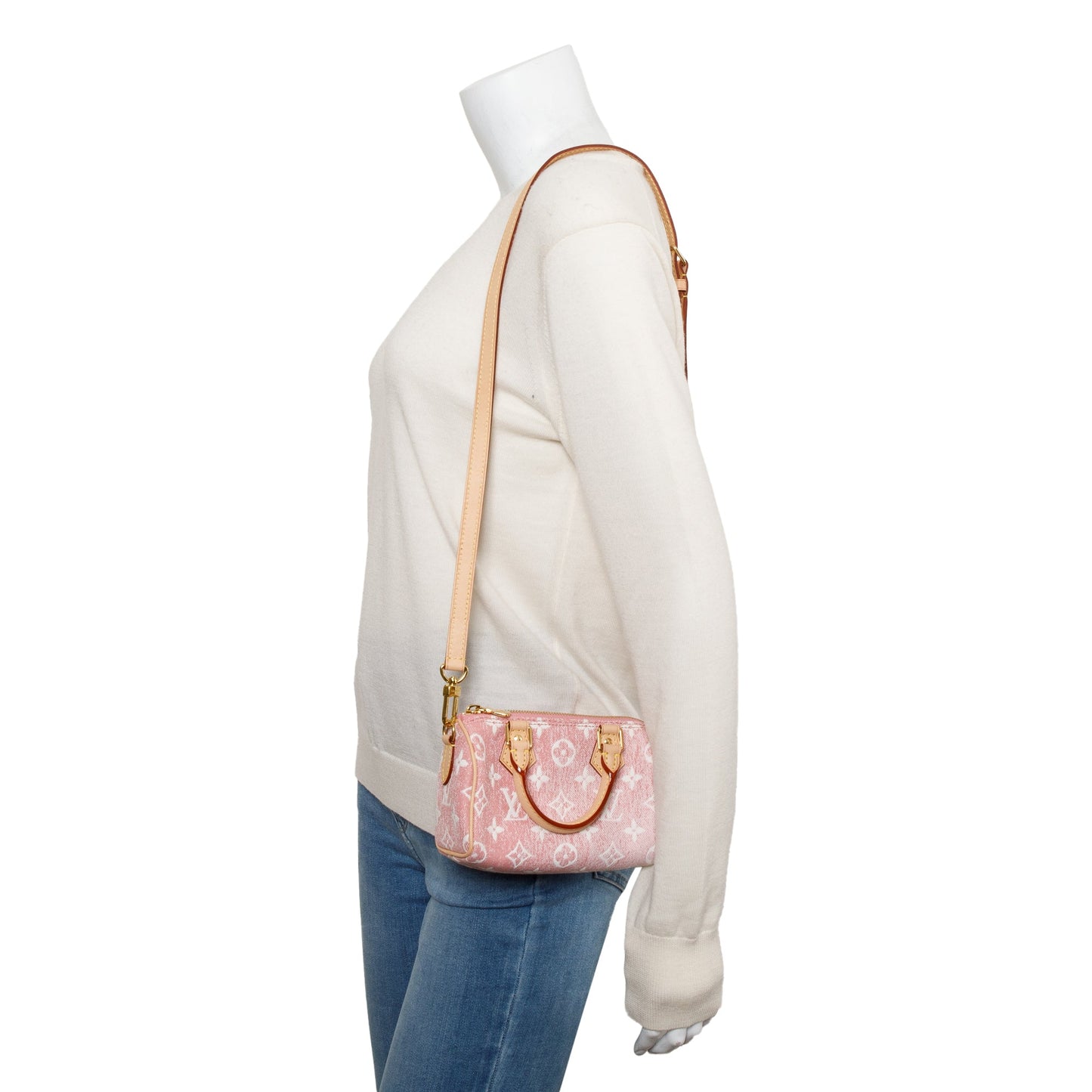 Louis Vuitton 2022 Pink Monogram Denim Nano Speedy