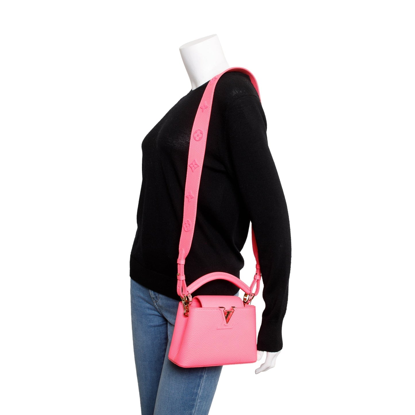 Louis Vuitton 2022 Pink Taurillon Leather Capucines Mini
