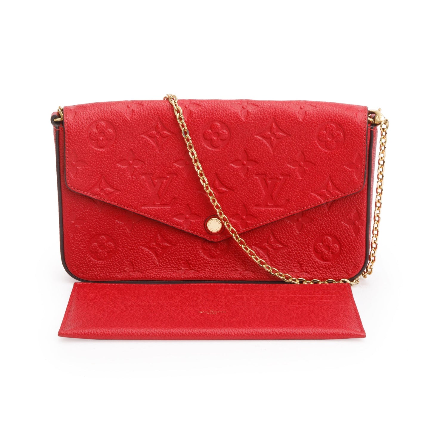 Louis Vuitton 2022 Red Monogram Empreinte Leather Felicie Pochette