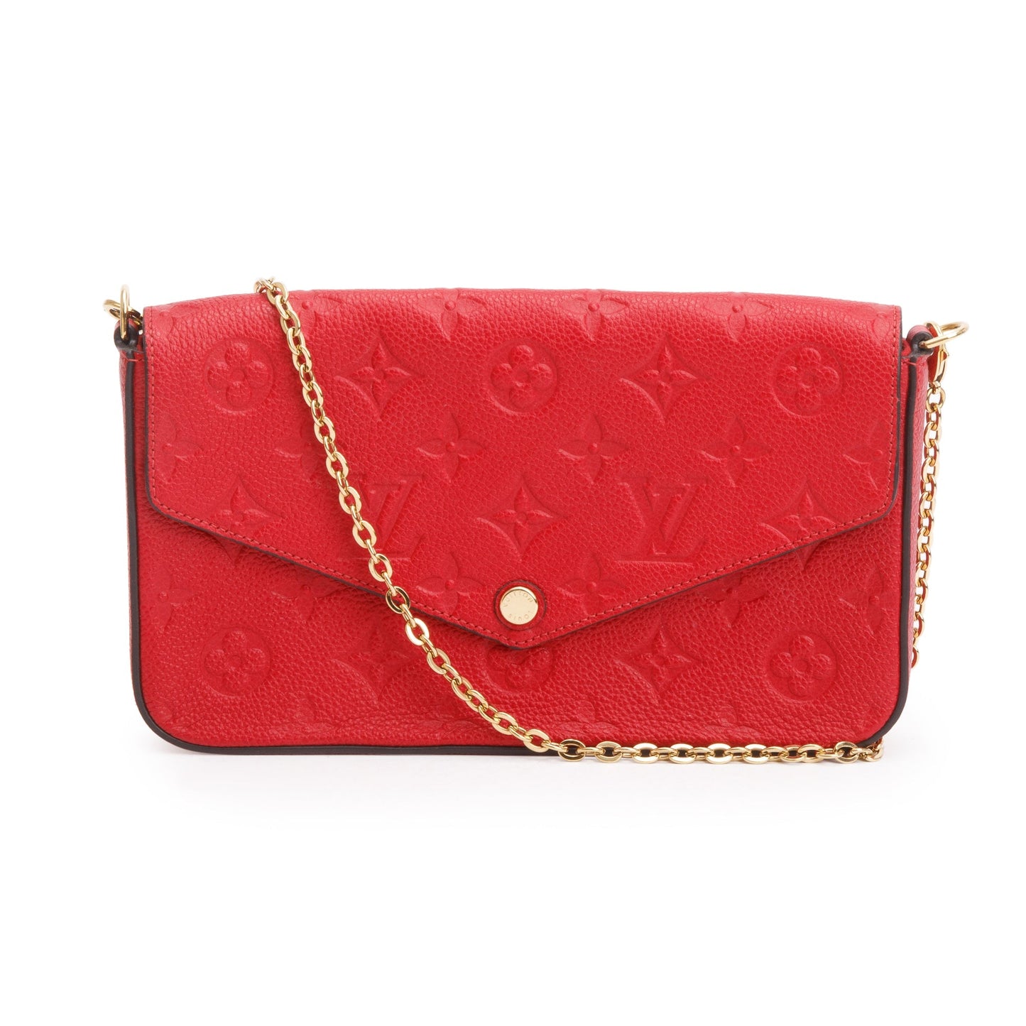 Louis Vuitton 2022 Red Monogram Empreinte Leather Felicie Pochette