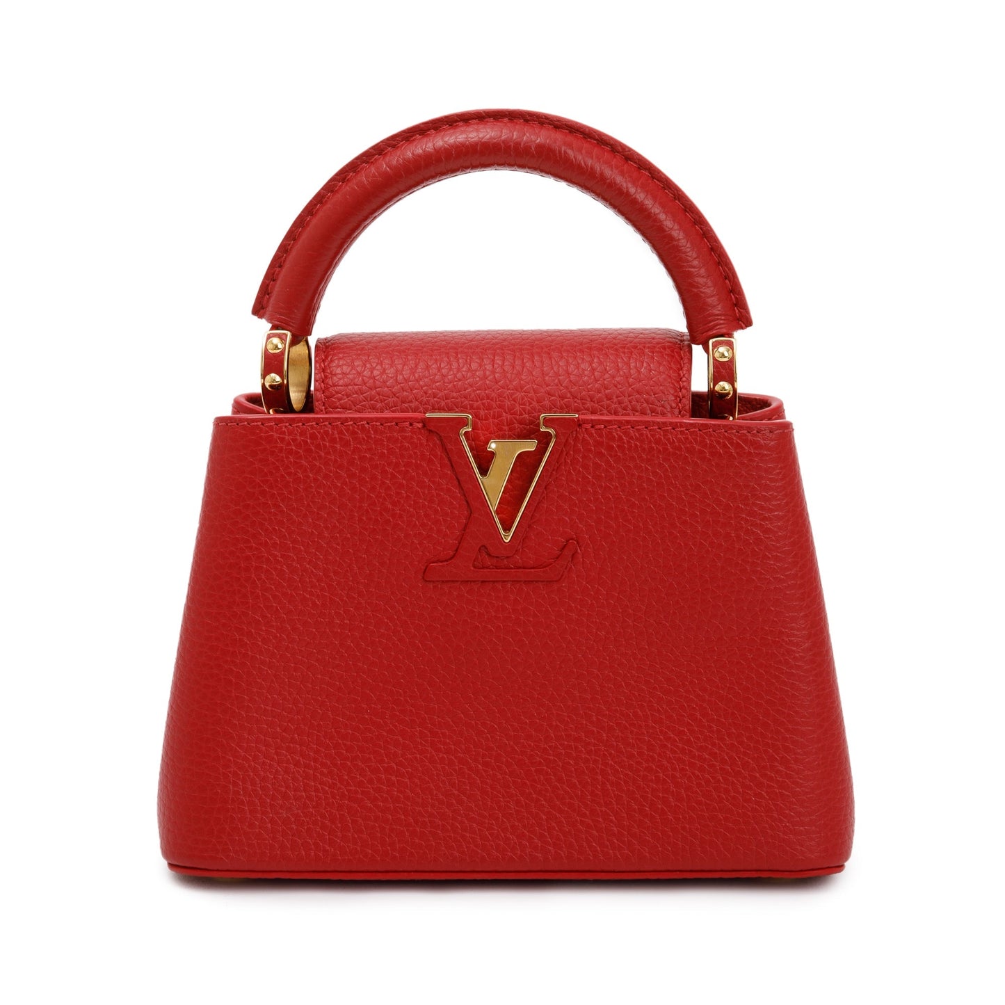 Louis Vuitton 2022 Red Taurillon Leather Capucines Mini