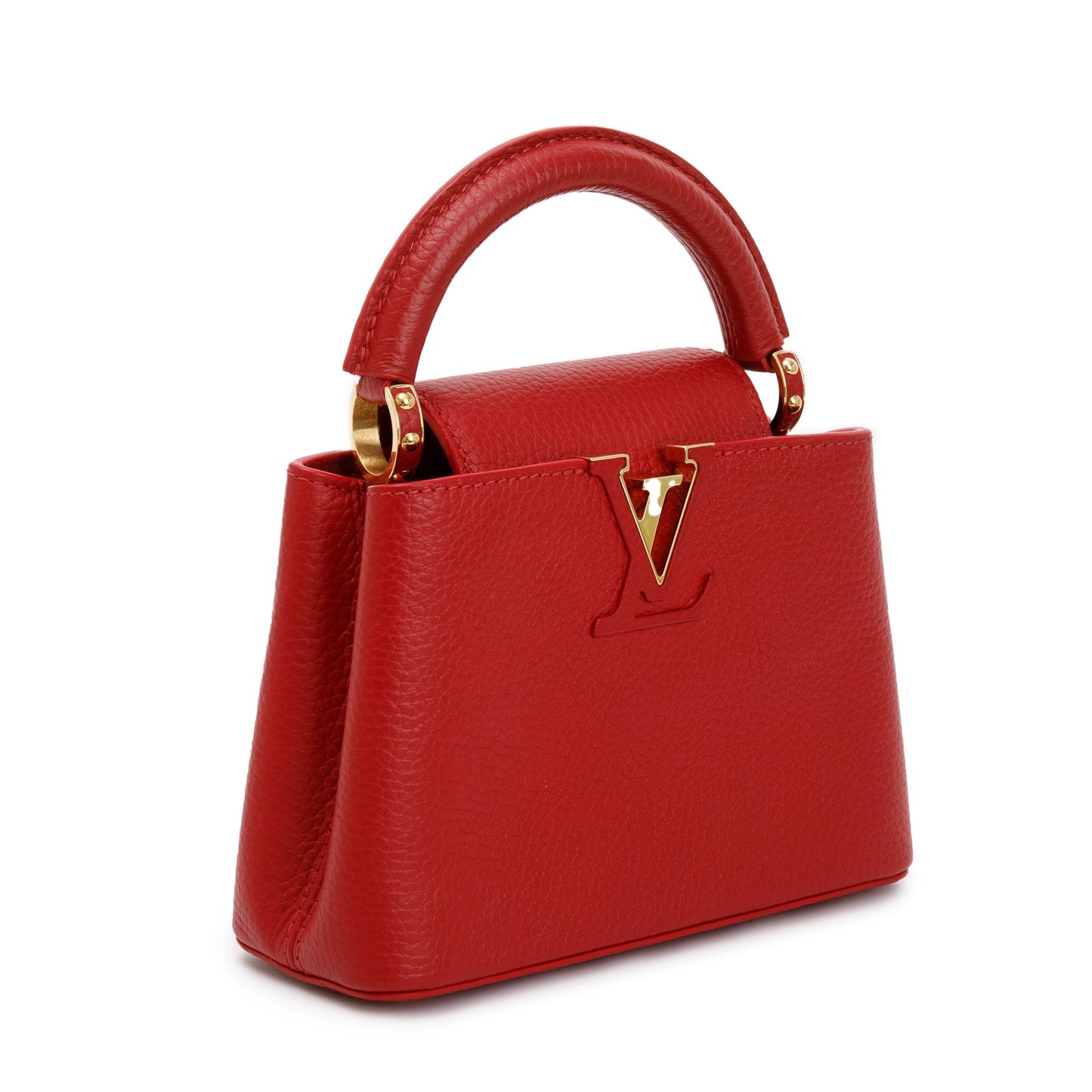 Louis Vuitton 2022 Red Taurillon Leather Capucines Mini